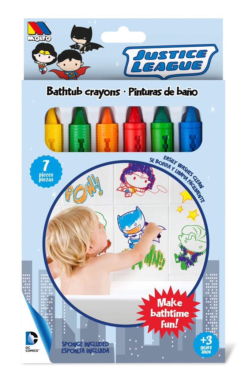 BATMAN - Set di pennarelli e spugna per il bagno con 6 colori diversi (Molto 17747