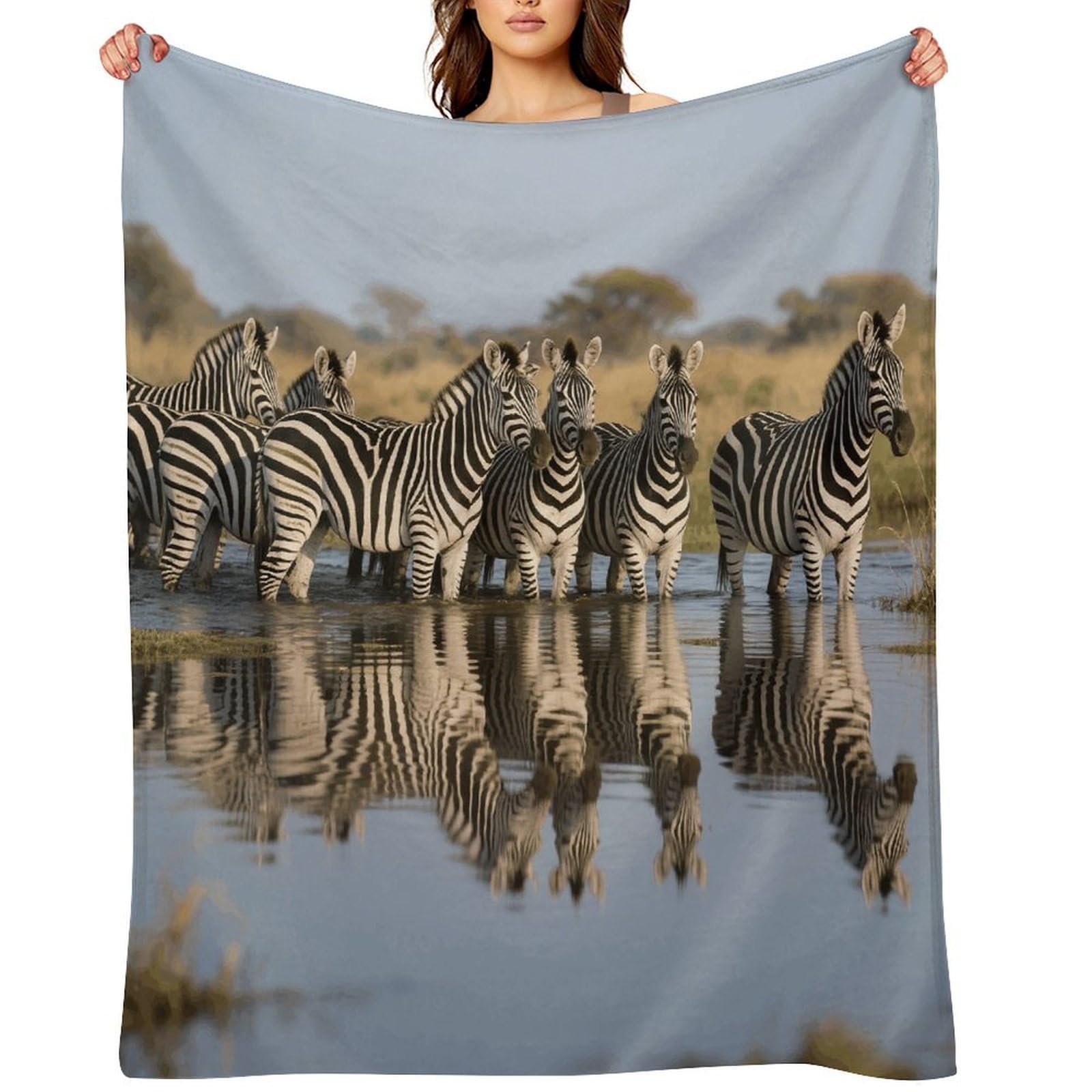 Zebra Throw Blanket for Couch and Bed Super Soft Warm Lightweight Throw Blankets Cozy Fuzzy Flannel Blanket Personalized Decorative Blankets for Sofa Decor 60"x80"