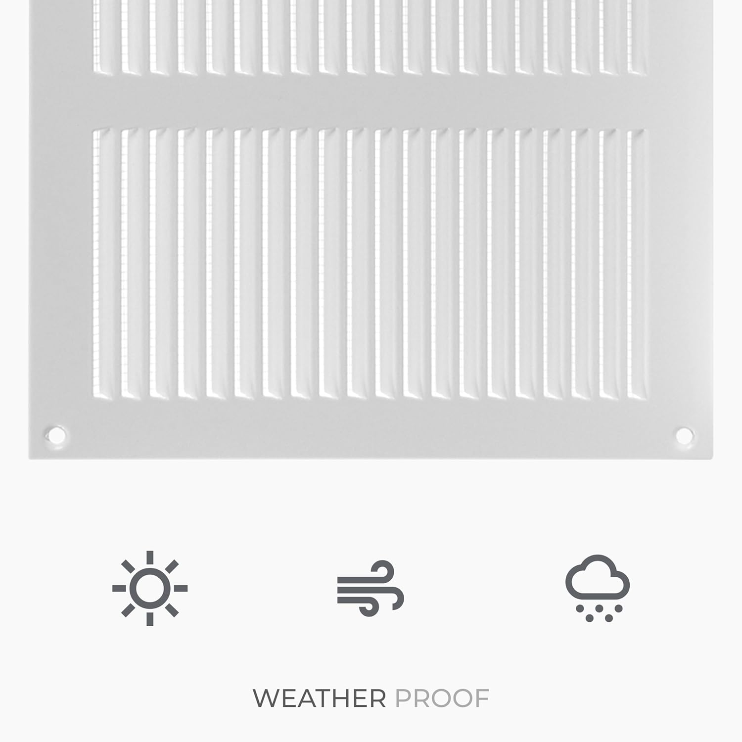HVAC OV 16" x 8" Inch (External Dimensions) - White Metal Air Cover Grille Cover - Wall, Ceiling Register and Exterior Wall Vent Cover with Built - in Pest Guard Screen
