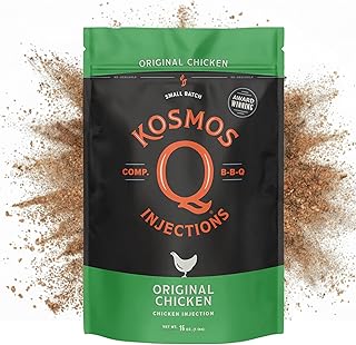 Kosmos Q Original BBQ Chicken Injection, BBQ Marinade Seasoning for Whole Chicken, Smoked Wings & Roasted Meats, Award-Winning Competition Blend, Moisture-Retaining Formula, 16 Oz Jar