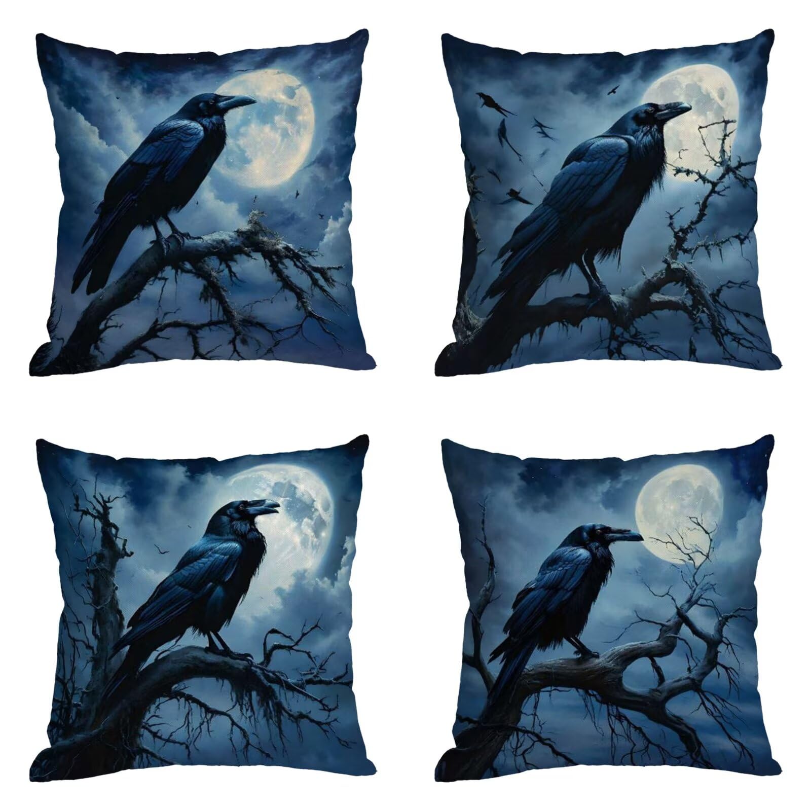 Housse de coussin imperméable 40x40 en lin déperlant anti-taches lot de 4 pièces