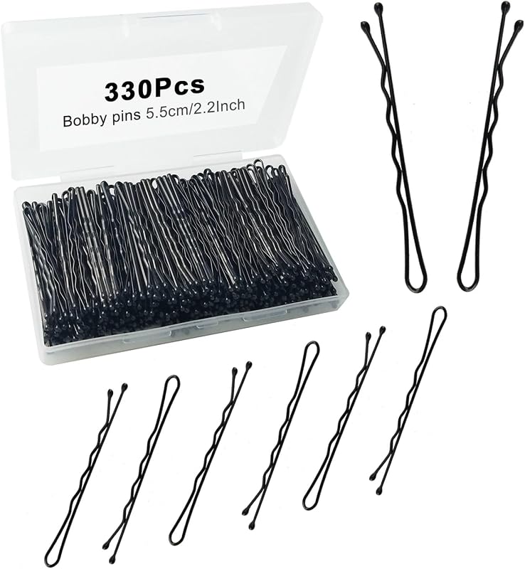 330 Pcs 2.2 Inch Black Bobby Pins, Set of Hairpins with Box, Premium Hair Pins for Kids, Girls and Women, Great for All Hair Types
