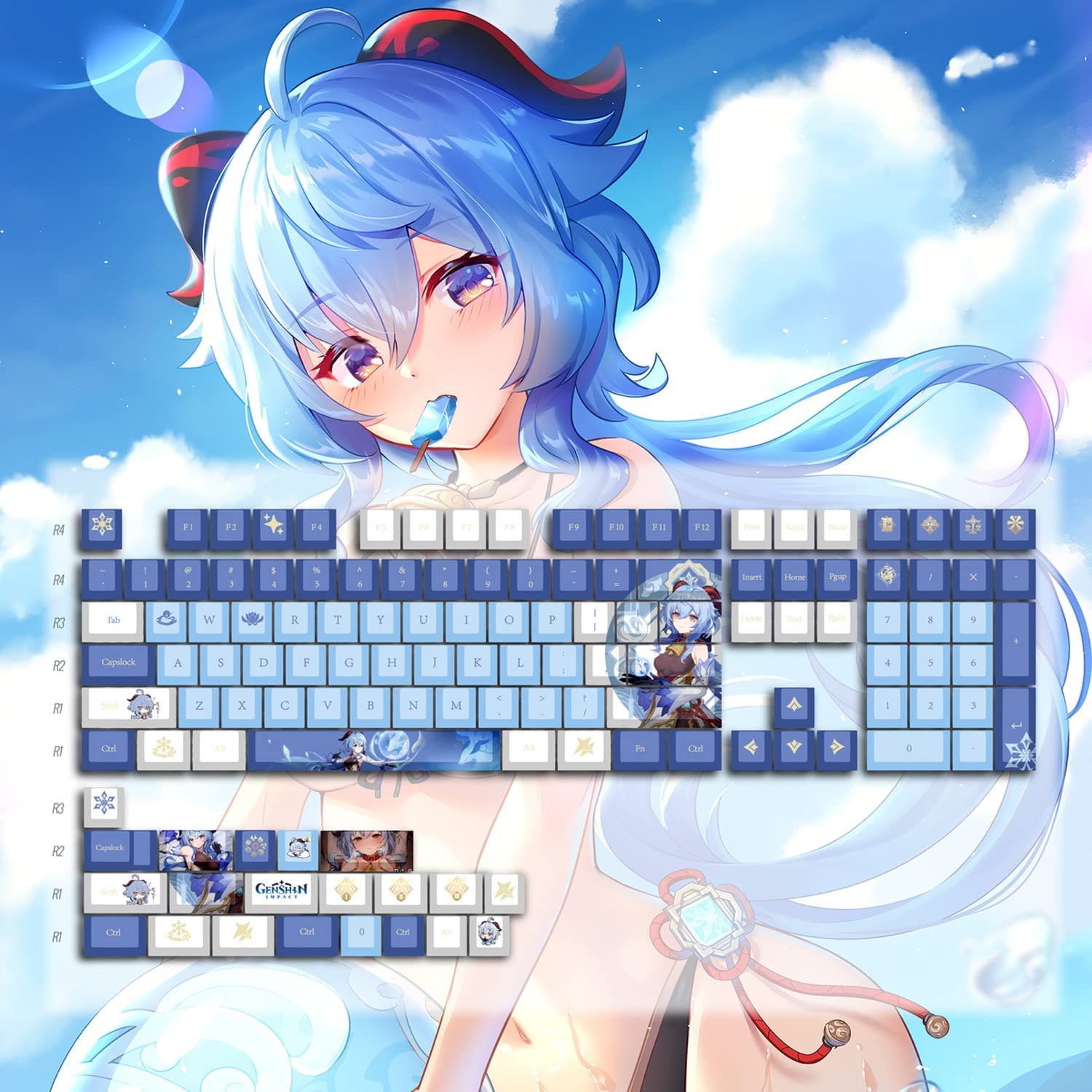 Amazon | 原神グッズ 甘雨 キーキャップ PBT キーキャップ しんかく