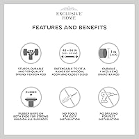 Vista 7 de EXCLUSIVE HOME - Barra de tensión, níquel cepillado, ajustable de 48 a 84 pulgadas