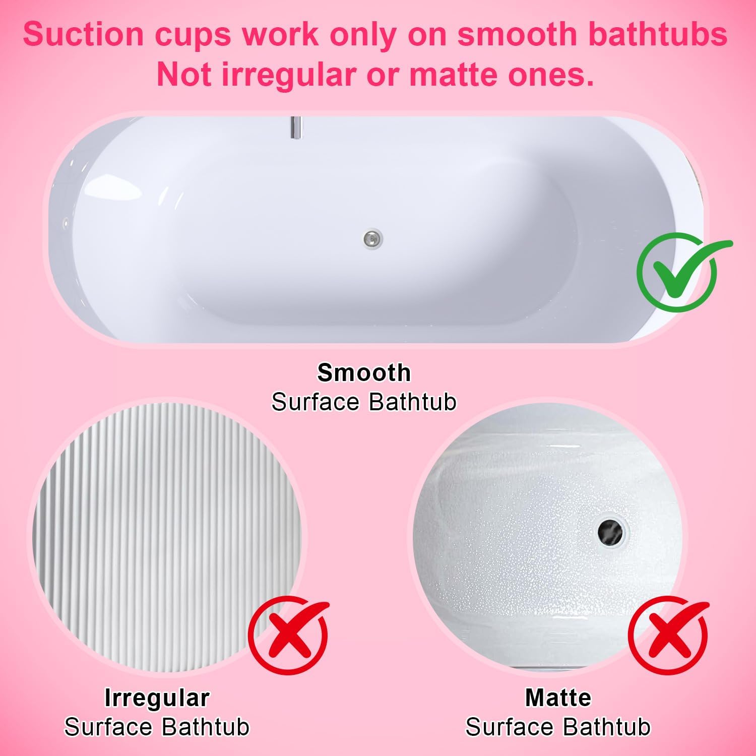Flgocexs Massaggiatore portatile per vasca da bagno, impermeabile, per vasca da bagno, bolle a 6 velocità, telecomando e ventose antiscivolo, per rilassarsi in casa, rosa