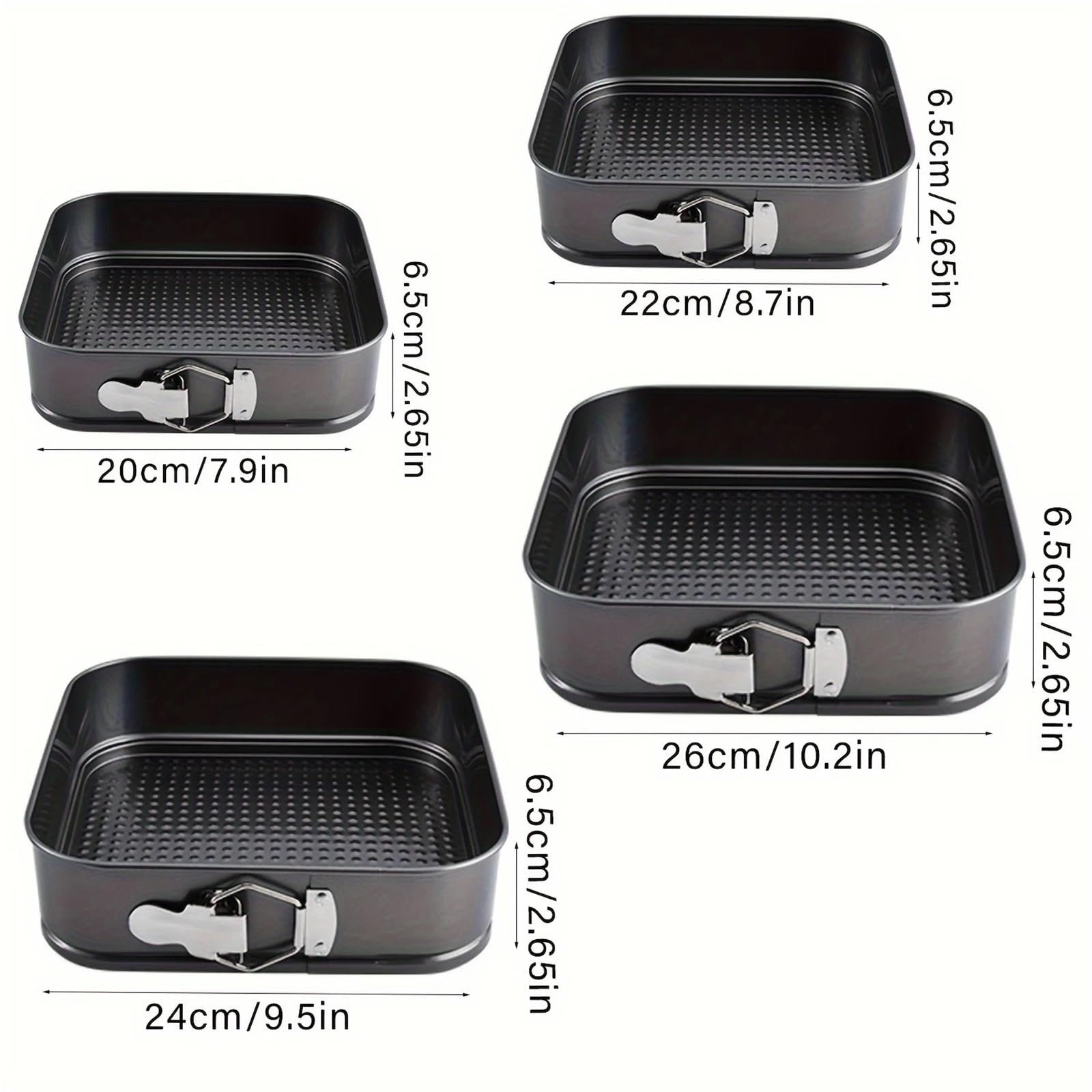 Backbleche Antihaft-Backform aus Metall, quadratische Kuchenform, Backgeschirr, abnehmbarer Boden, Kohlenstoffstahl, Kuchenformen, Küchenzubehör Für Backofen(9.5in)