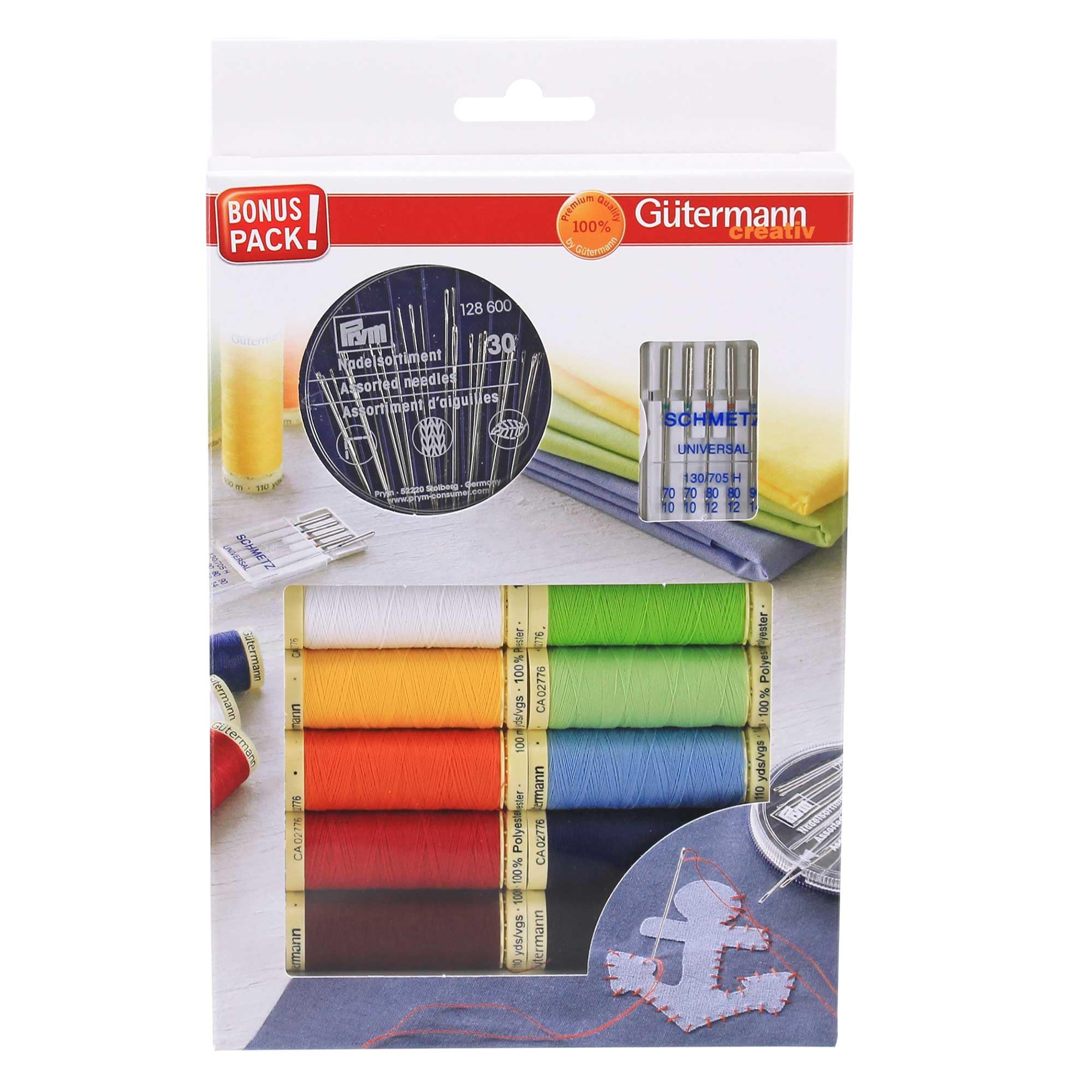 Gütermann creativ Nähfaden-Set mit 10 Spulen Allesnäher und Nadeln von SCHMETZ/PRYM