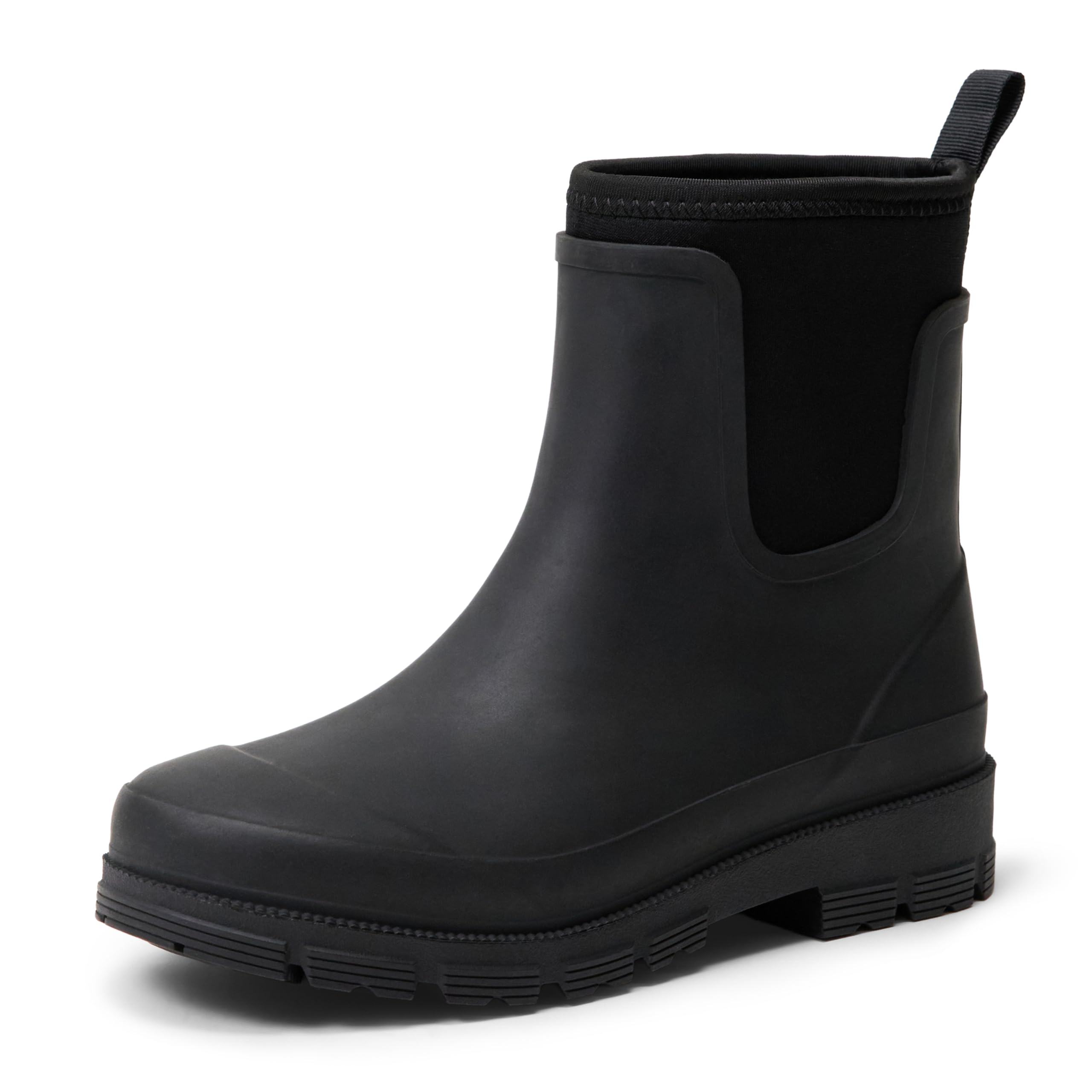 Amazon Essentials Women's Waterproof Chelsea Ankle Rain Boots, Black, 4.5 UK