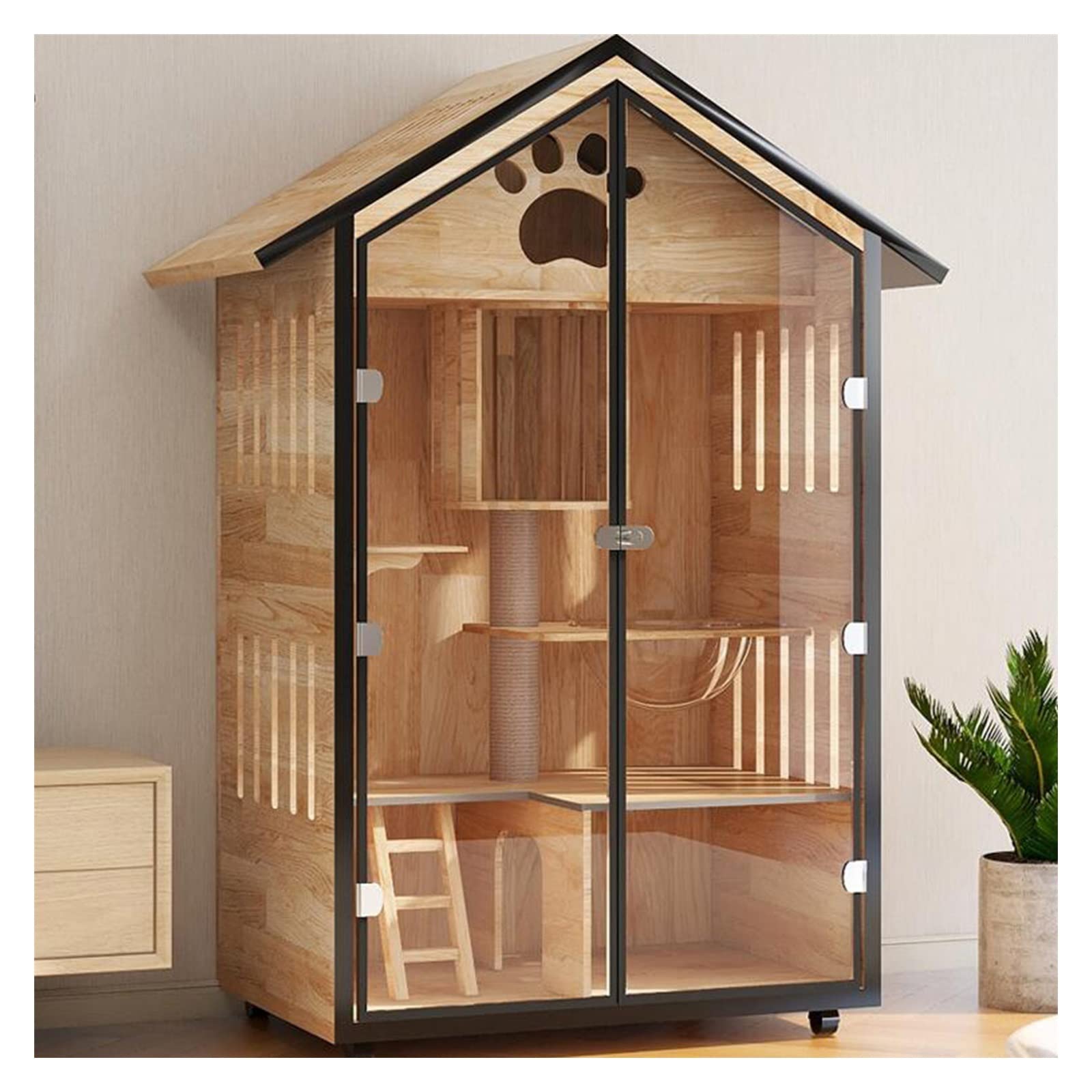 villa per gatti Gabinetto for gatti Gabbia for Villa for Lettiera for Cuccia for Sala parto for (A3) Per interni