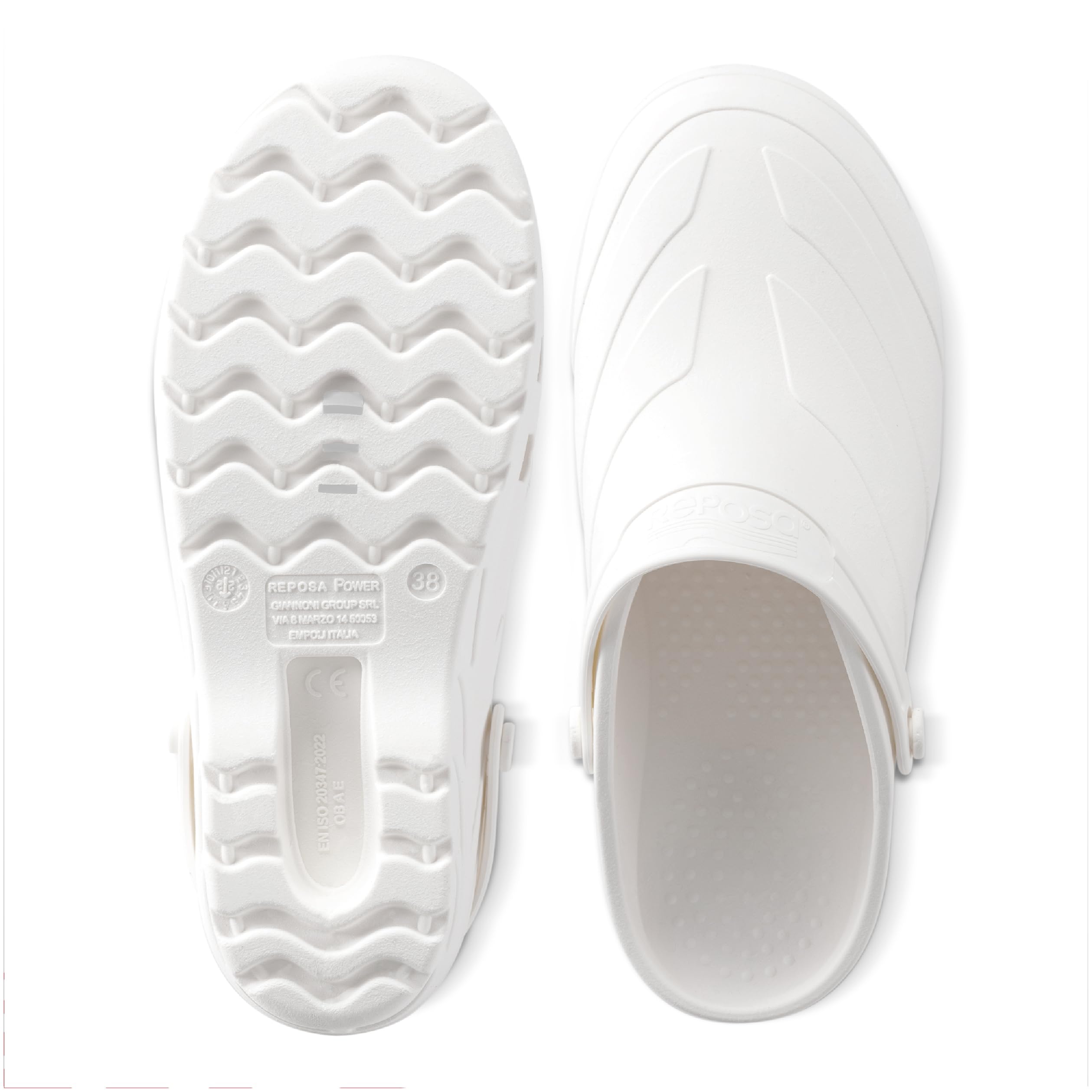 REPOSA Unisex Power Shoe for Medical Professionals, White, 6