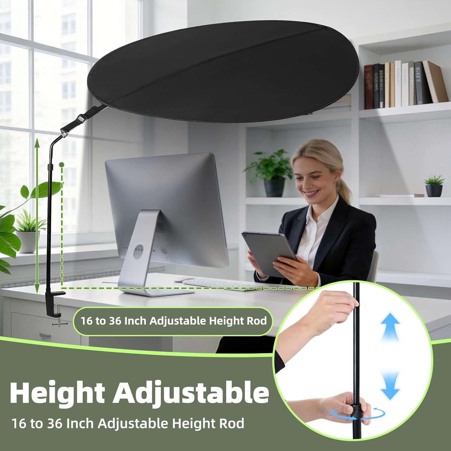 Office Cubicle and Desk Shade - Suitable for Cubicle to Block Light and Privacy Protection Cubicle Light Shield Black Diameter 52 inches，designed for sensitive workers.