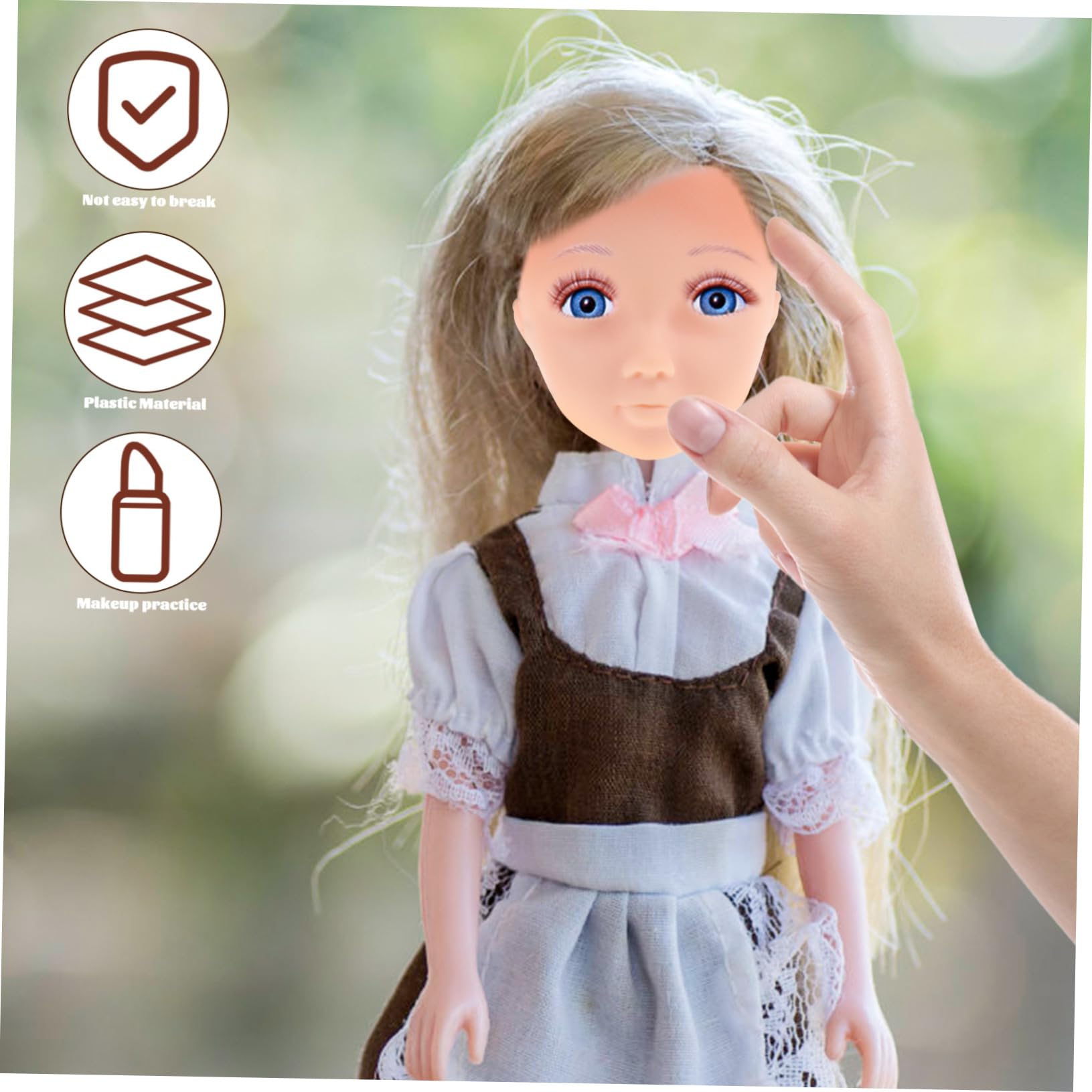 22\" Makeup Mannequin Head With 70% Real Hair, Cosmetology Manikin Doll Head For Girls Practice Face Painting, Hair Styling, Braiding, Blonde