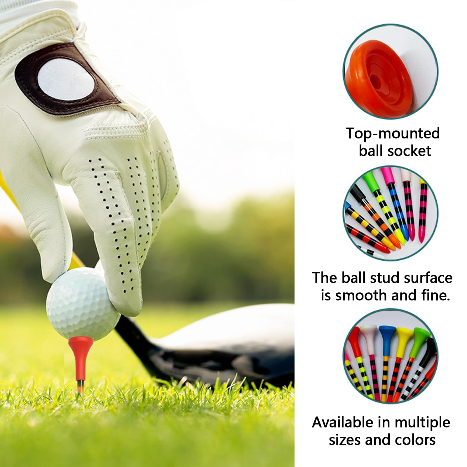60 tees de golf de plástico, 83 mm, coloridos, accesorios duraderos para hombres y mujeres, entrenamiento de golf y ejercicio, té de golf para golfistas principiantes y profesionales