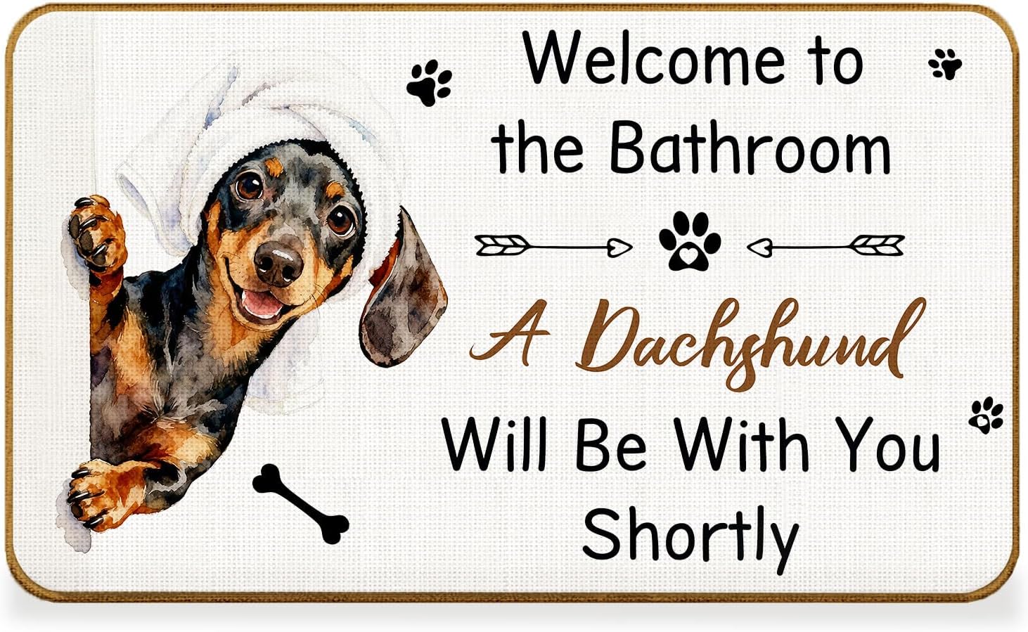 Golden Retriever Bathroom Decor, Golden Retriever Dog Welcome Mats for Bathroom Washroom Restroom Toilet, Funny Dog Door Mat for Outdoor Indoor Porch Entryway, 17x30 Inches