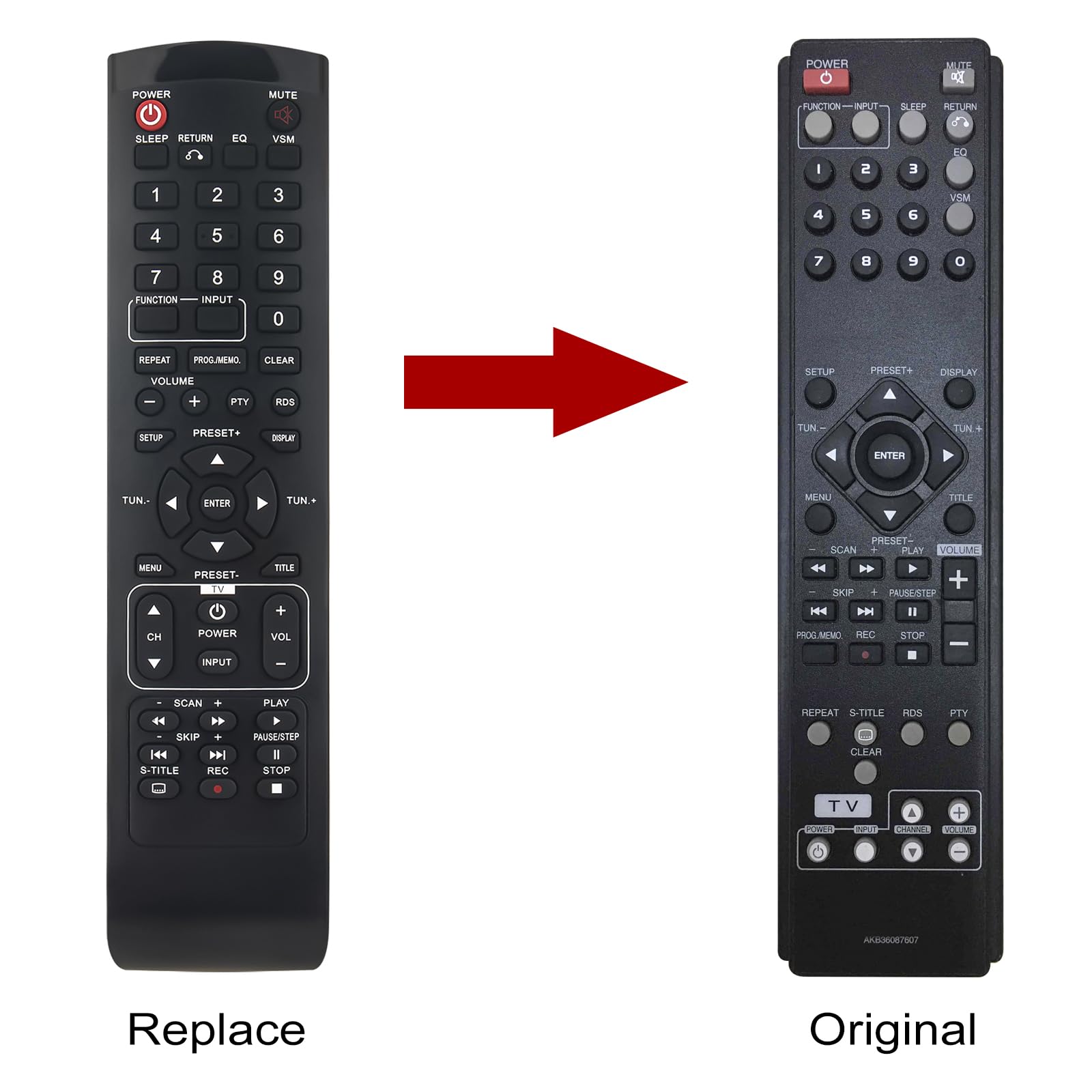 Telecomando di ricambio AKB36087607 adatto per LG DVD