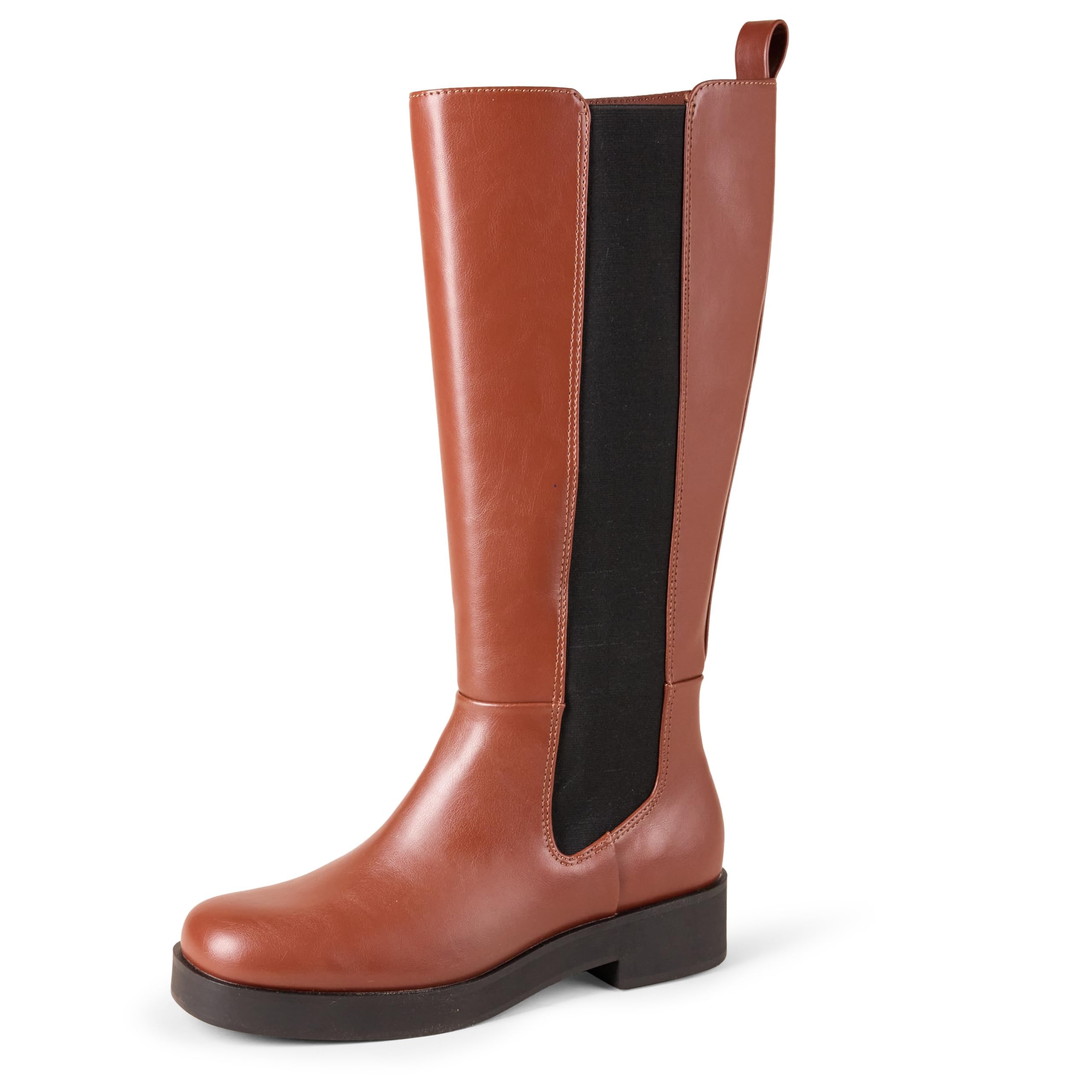 Amazon Essentials Women's Tall-Gusset Knee-High Boots, Chestnut Brown, 5.5 UK