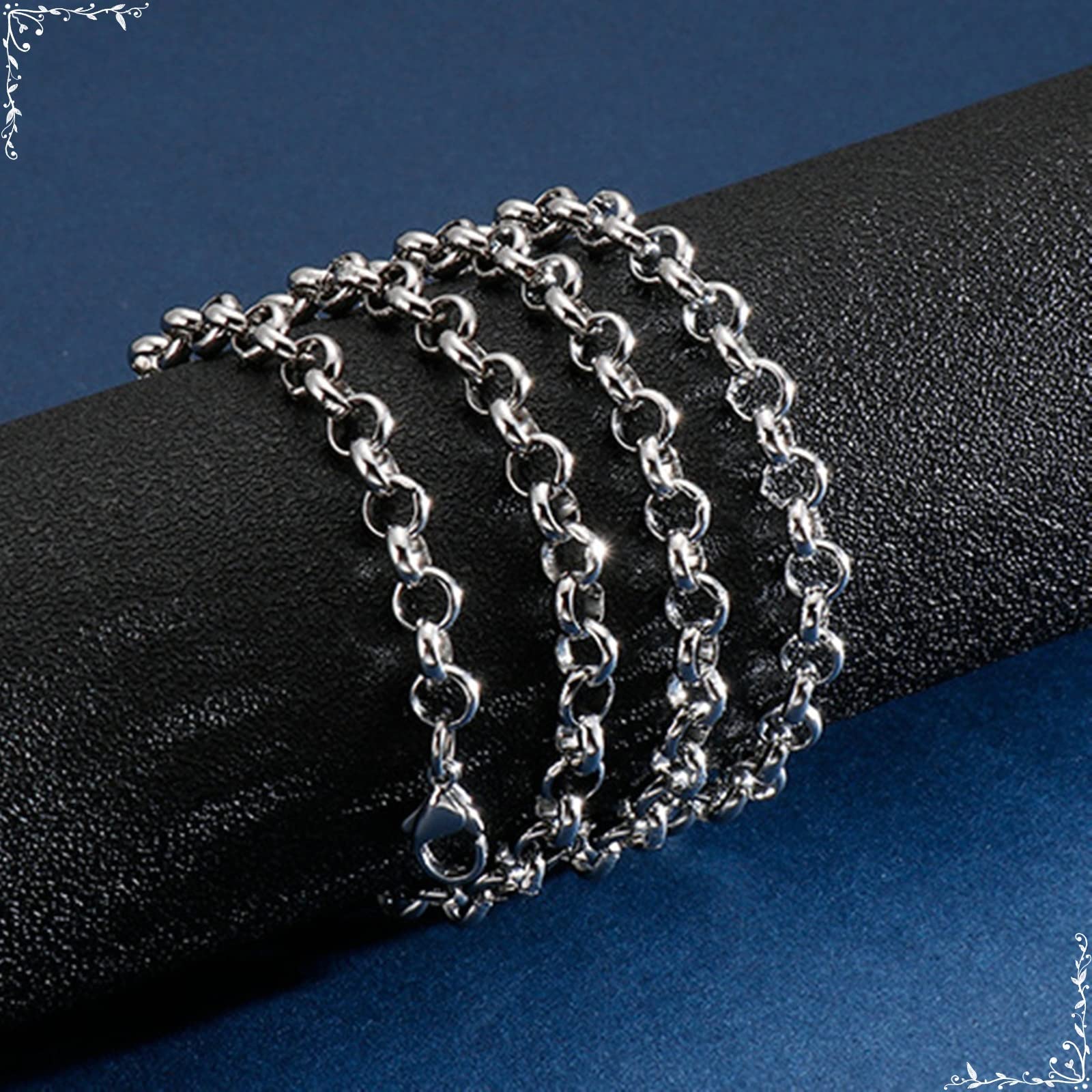 45-75CM Box, Herren-Halskette, schwarzer Edelstahl zum Jubiläum