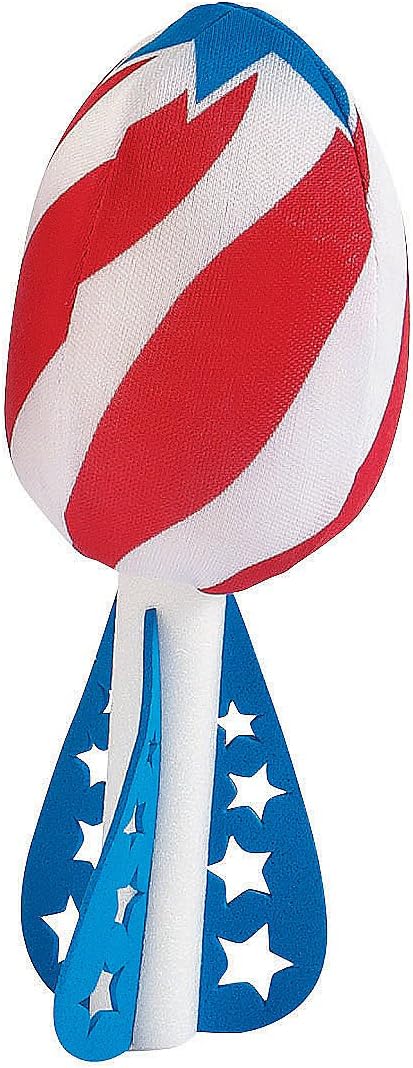 Fun Express Patriotic Rocket Soaker Ball 1 pc for Fourth of July - Toys - Active Play - Water Toys - Fourth of July - 1 Piece