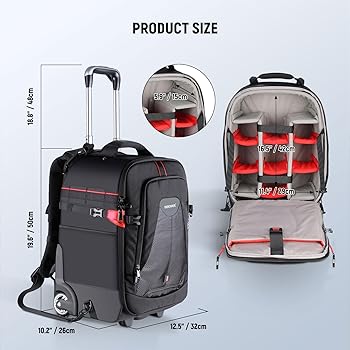 Amazon.com : Neewer 2-in-1 Rolling Camera Backpack Trolley Case