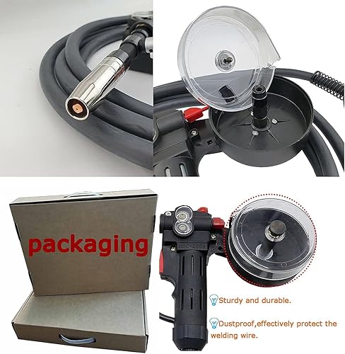 Miniatura 7 de PreAsion Pistola de carrete de aluminio de 200 amperios, pistola de soldadura de antorcha Mig, cables de 16.4 pies para Miller210 Spoolmate 3035