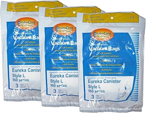 EnviroCare Bolsas de vacío de microfiltración de repuesto hechas para adaptarse a Eureka Style L 930, 965 Series 9 Pack