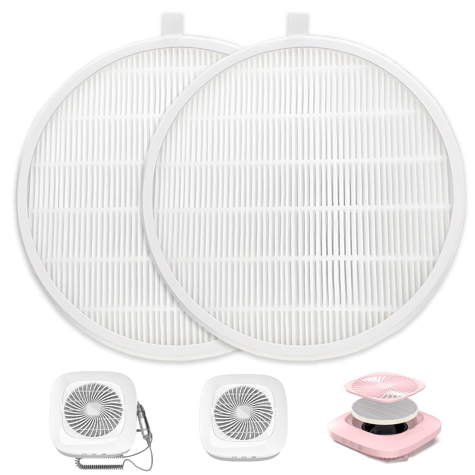 Nail Dust Collector Filter, Replacement Filters Compatible with MelodySusie Nail Dust Collectors Models SPro/XC320J Reusable Dust Filter for Nail Dust