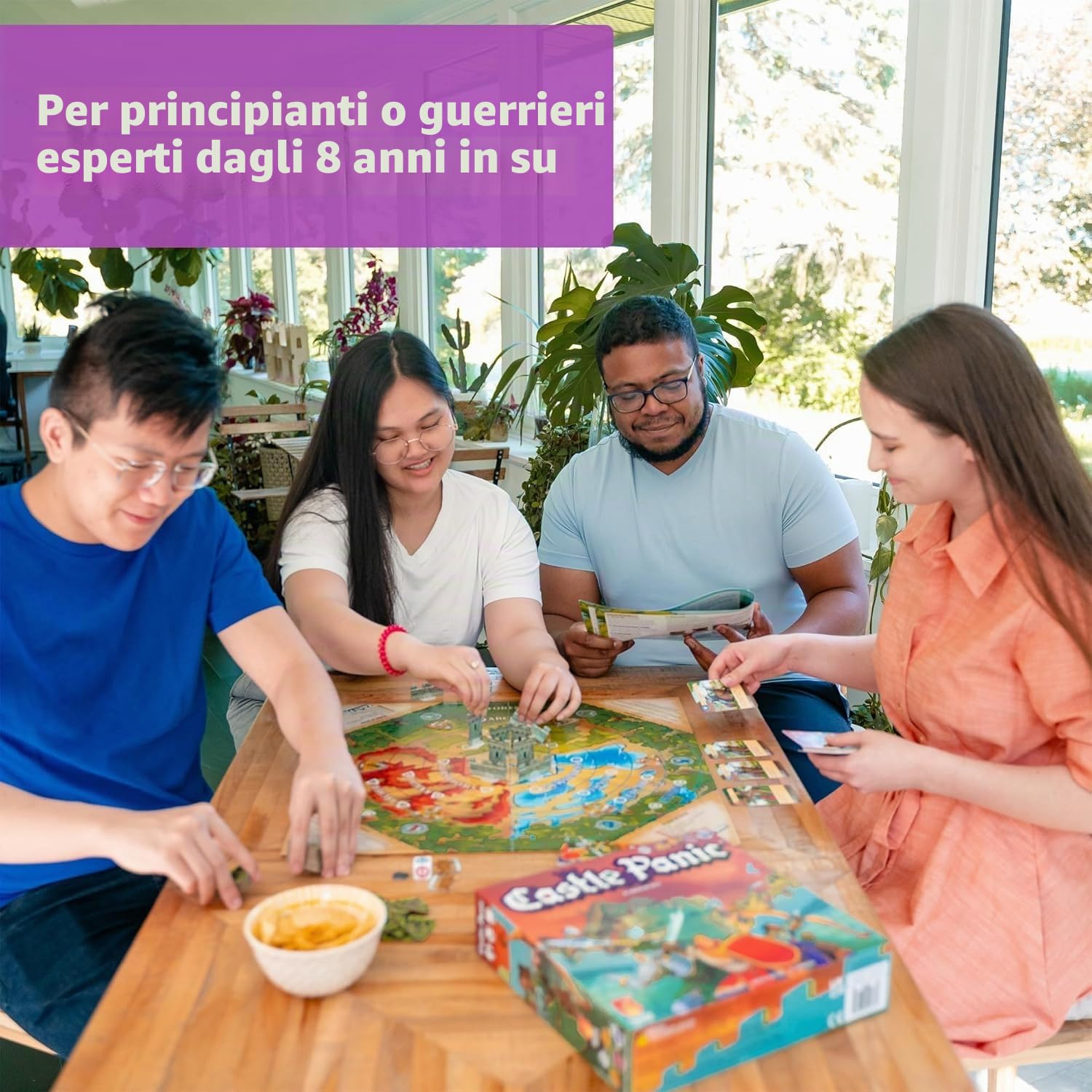 Fireside Games | Castle Panic 2nd Edition | Gioco Da Tavolo, Standalone, Tower Defense Cooperativo, Strategia Family, Dado Personalizzato, Grafica Aggiornata | 1-6 Giocatori | 45 Minuti