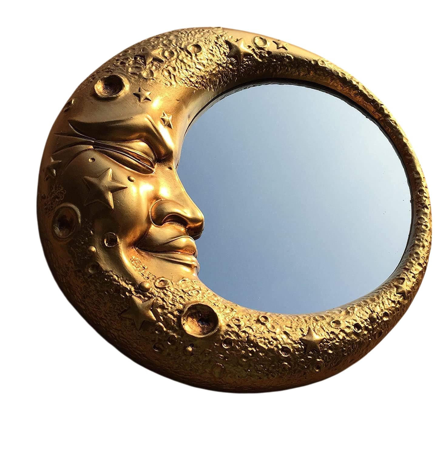 Moonlight Moon Wall Mirror in Gold 32 Diameter New Boxed Luna Very Subtle Piece