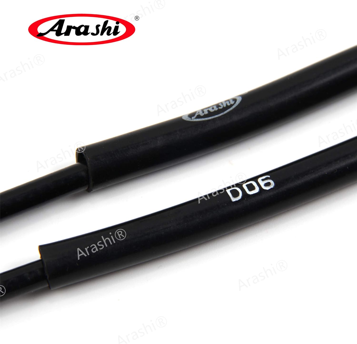 Arashi Throttle Cable for Kawasaki Ninja ZX10R 2006-2007, Stainless Wire Line and Rubber Motorcycle Replacement Accessories Parts Black