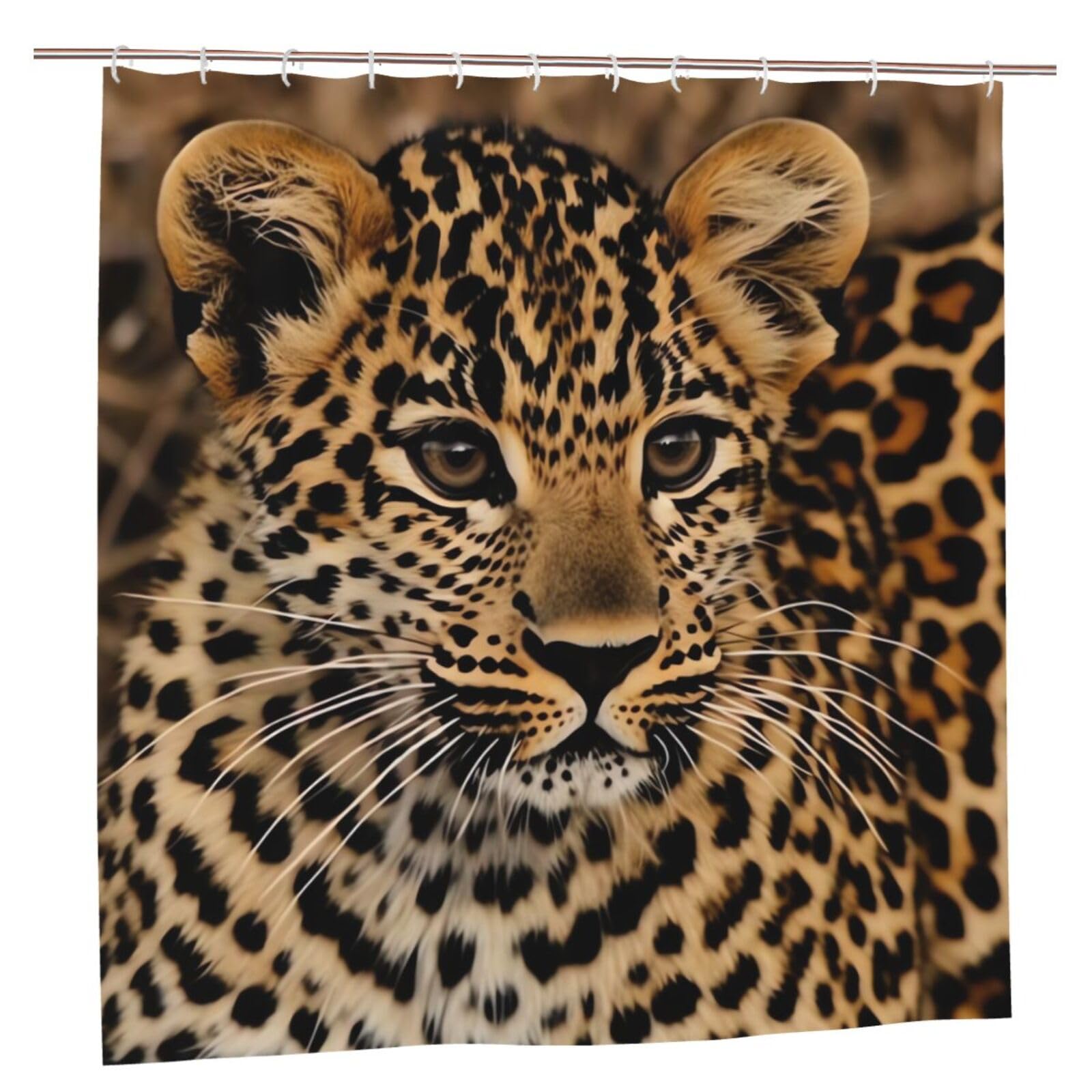 Rideaux de douche imperméables pour baignoire familiale léopard