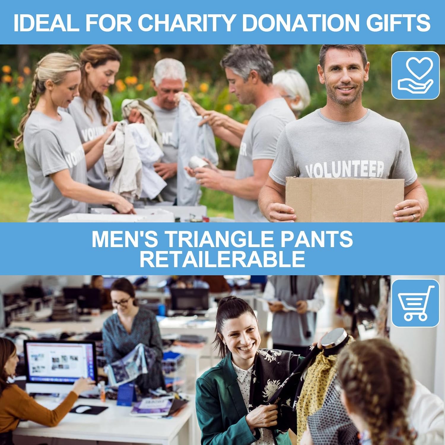 75 Packs Mens Boxer Briefs Bulk Cotton Breathable Comfortable Underwear Assorted Size and Color Multipacks for Men Shelter Donating Homeless - Image 2