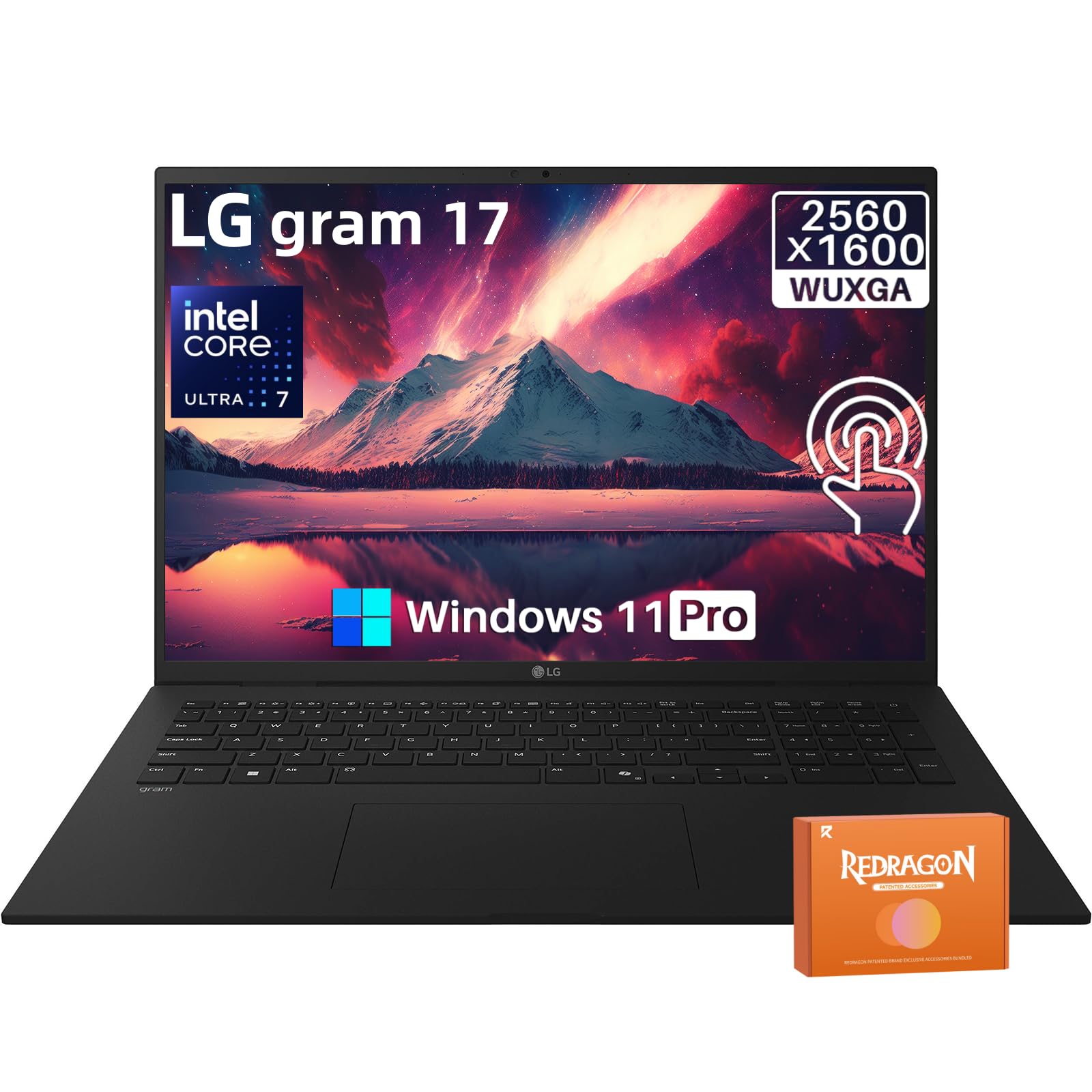 Gram 17 Touchscreen Laptop 2025, Copilot + PC, Intel Core Ultra 7 258V(Up to 4.8GHz), 17" QHD+ 2.5K Touch Display, 32 GB LPDDR5X, 1 TB SSD, Backlit Keyboard, Wi-Fi 7, Windows 11 Pro, Accessories