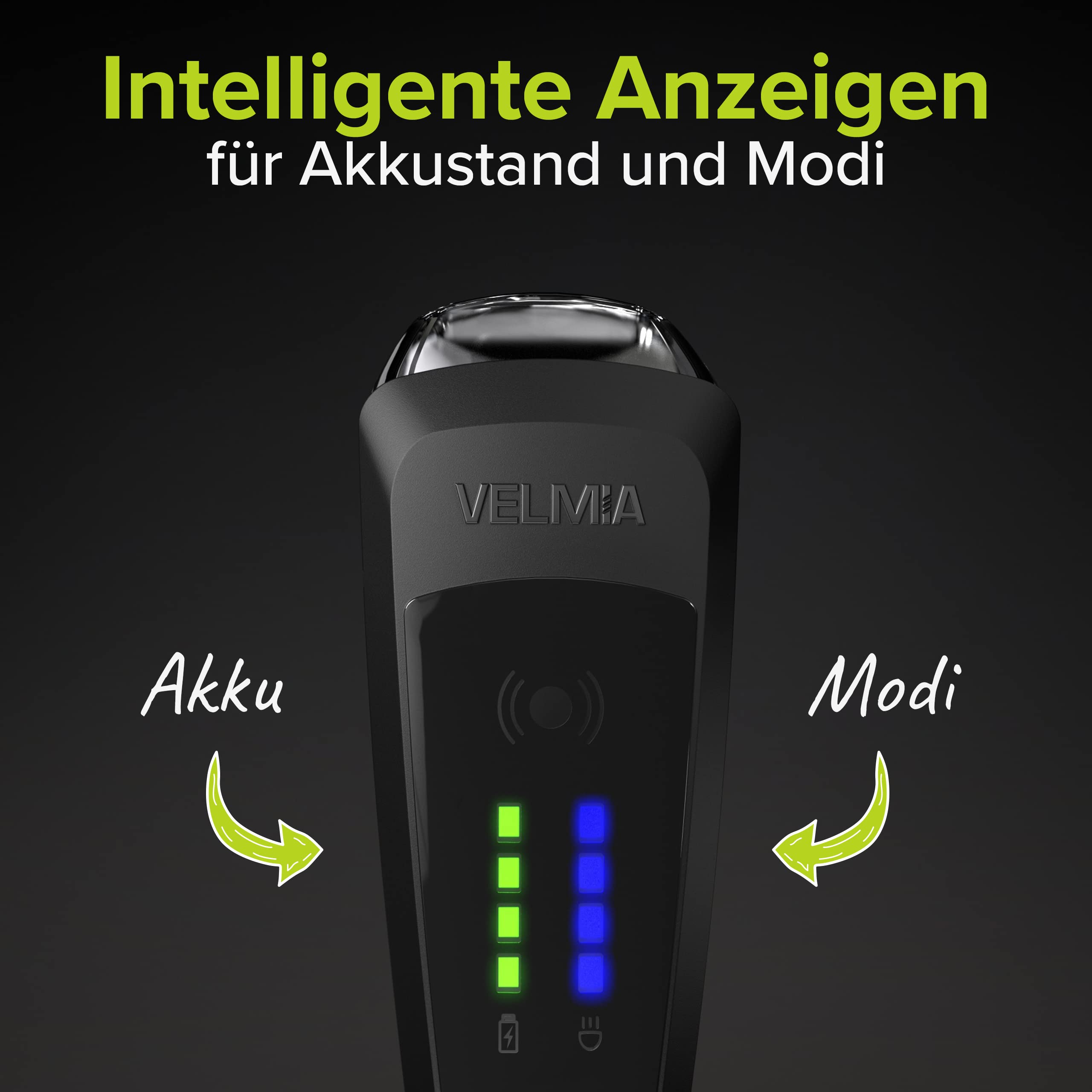 VELMIA Luce anteriore per bicicletta omologata StVZO con illuminazione particolarmente forte e durata 8,5 ore, luce LED per bicicletta, resistente alla pioggia e ricaricabile, luce anteriore per