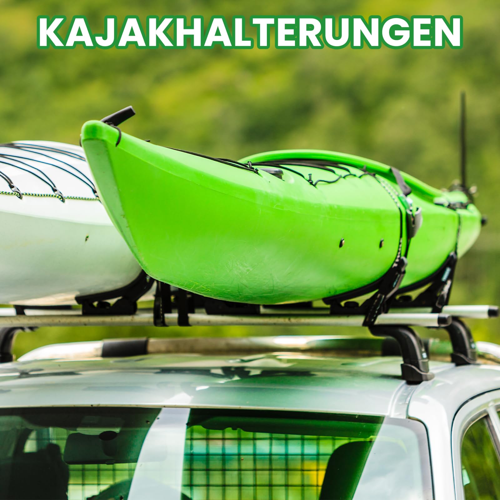Just-V Kayak Carrier Kayak Holder Car Set of 4 Kayak Roof Rack universal roof Rack can Carry 75 kg, Holder for Kayak and ski Board Including 4 All-Purpose