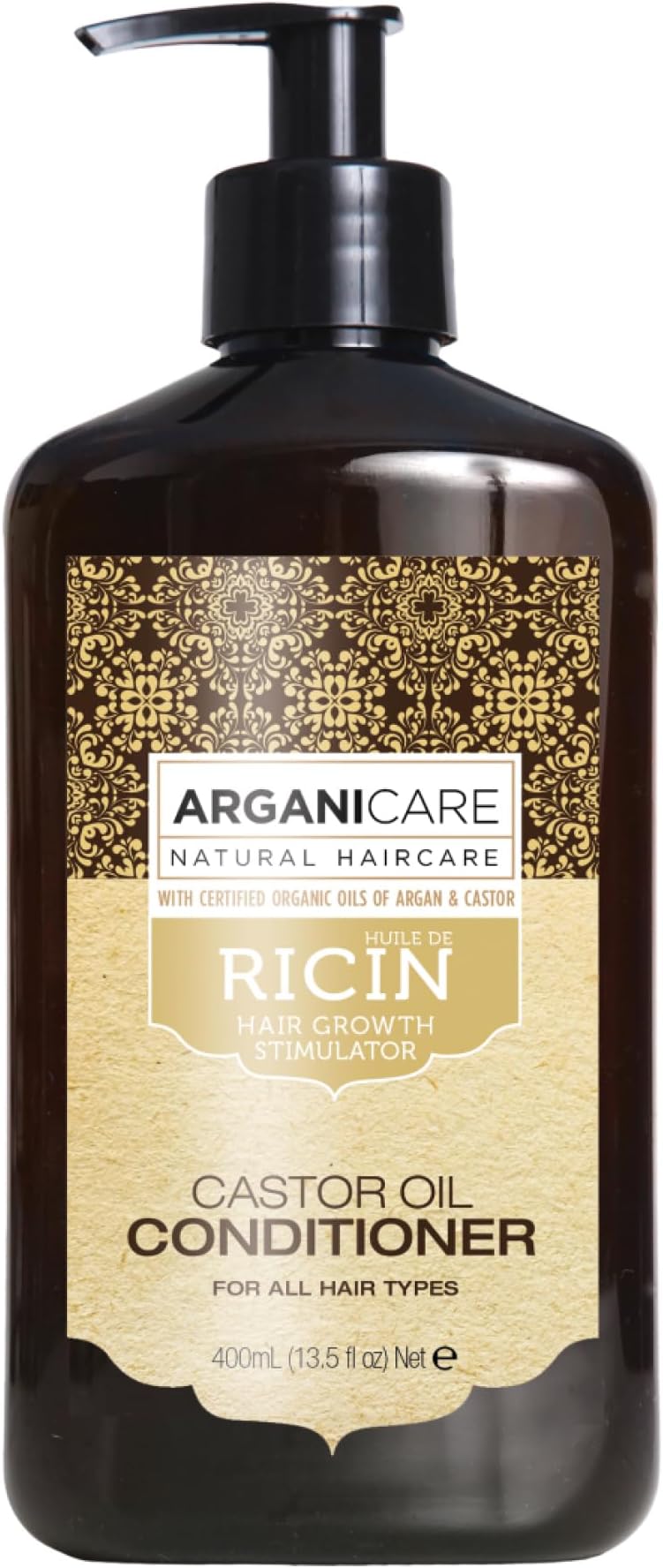 Arganicare | Castor Range | RECONSTRUCTIVE CONDITIONER | Castor | Promotes Growth & Stimulates Growth | Ultra-Nourishing | High Hydration | All hair types | 13.53 fl oz