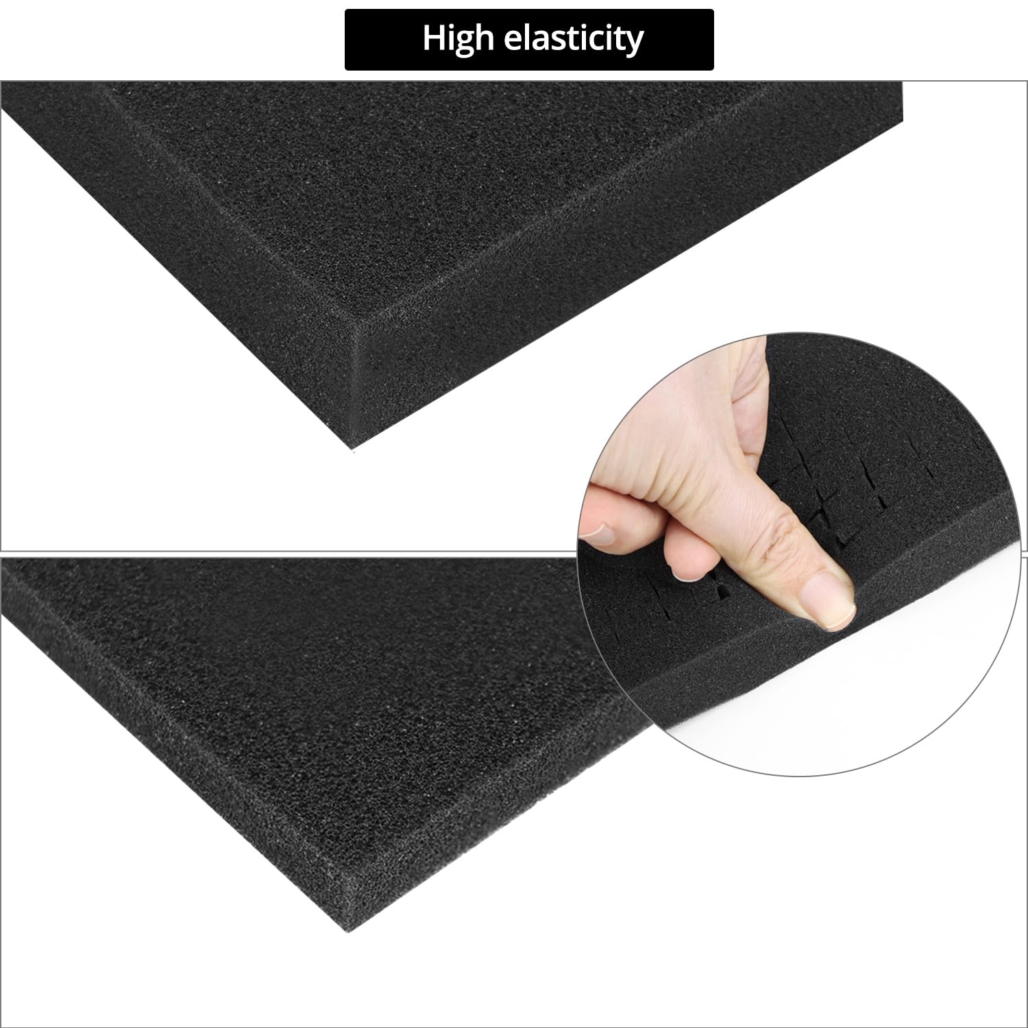QWORK® espuma precortada 400 x 300 x 25 mm + 400 x 300 x 10 mm 4 piezas para herramientas