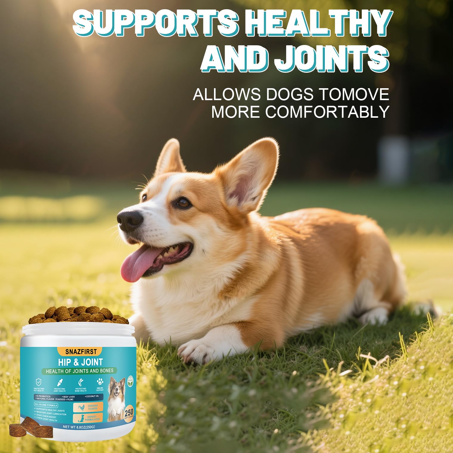 Hip and Joint Supplement for Dogs, glucosamine for Dogs Hip and Joint Supplement with Chondroitin, MSM, Omega 3 Chondroitin and Green Lipped Mussel, 250 Chews for All Senior Large Small Medium Breed - image 7