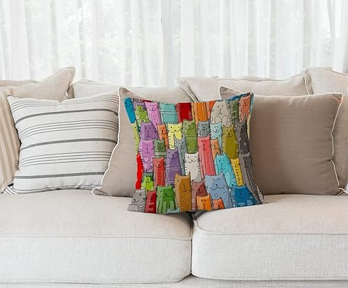 Miniatura 6 de Funda de cojín cuadrada de lino y algodón azul marino verde y azul marino para sofá de 18 x 18 pulgadas