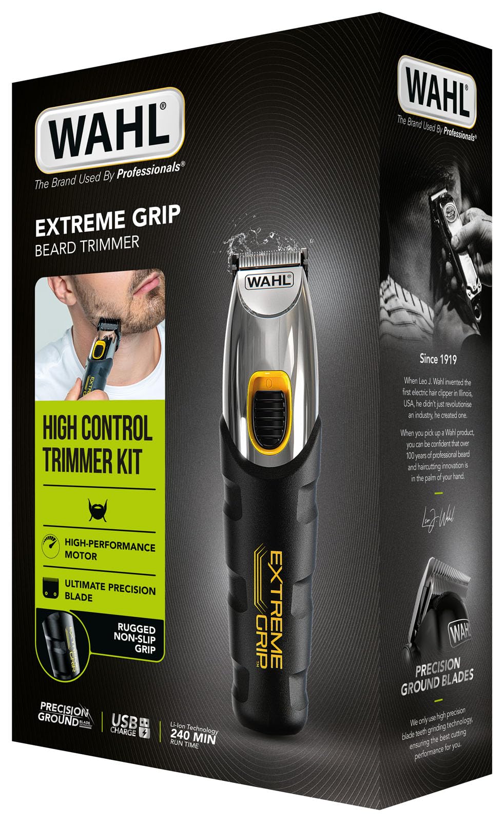 Regolabarba - WAHL - Extreme Grip - 240 V - 240 min - Nero / Arancione