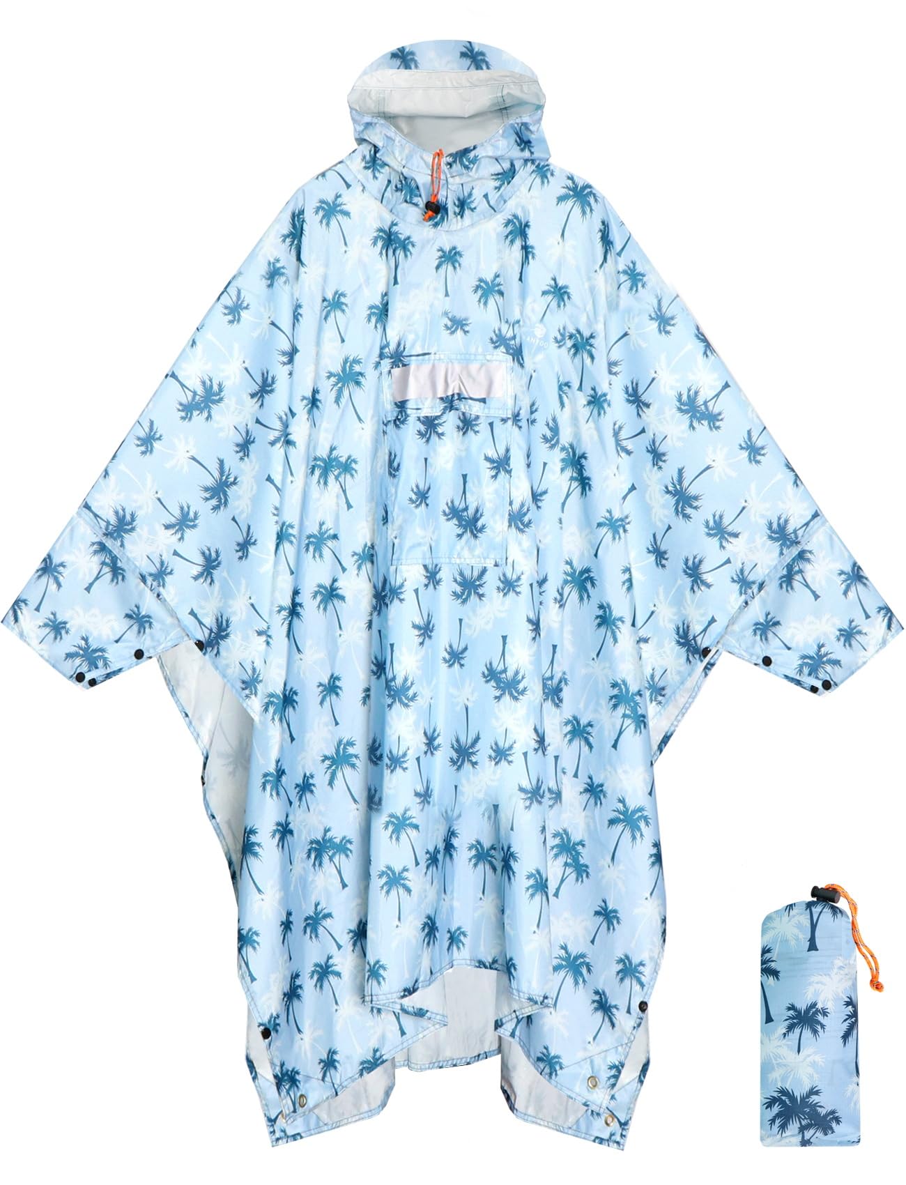 ANYOO Leichter Wasserdichter Regenponcho Regenjacken mit Ärmeln Mehrzweck | Belüftet, mit Kapuze, PU8000mm H₂O, Schutzdecke, Unterschlupf Plane, für im Freien Camping Wandern Angeln, Einheitsgröße