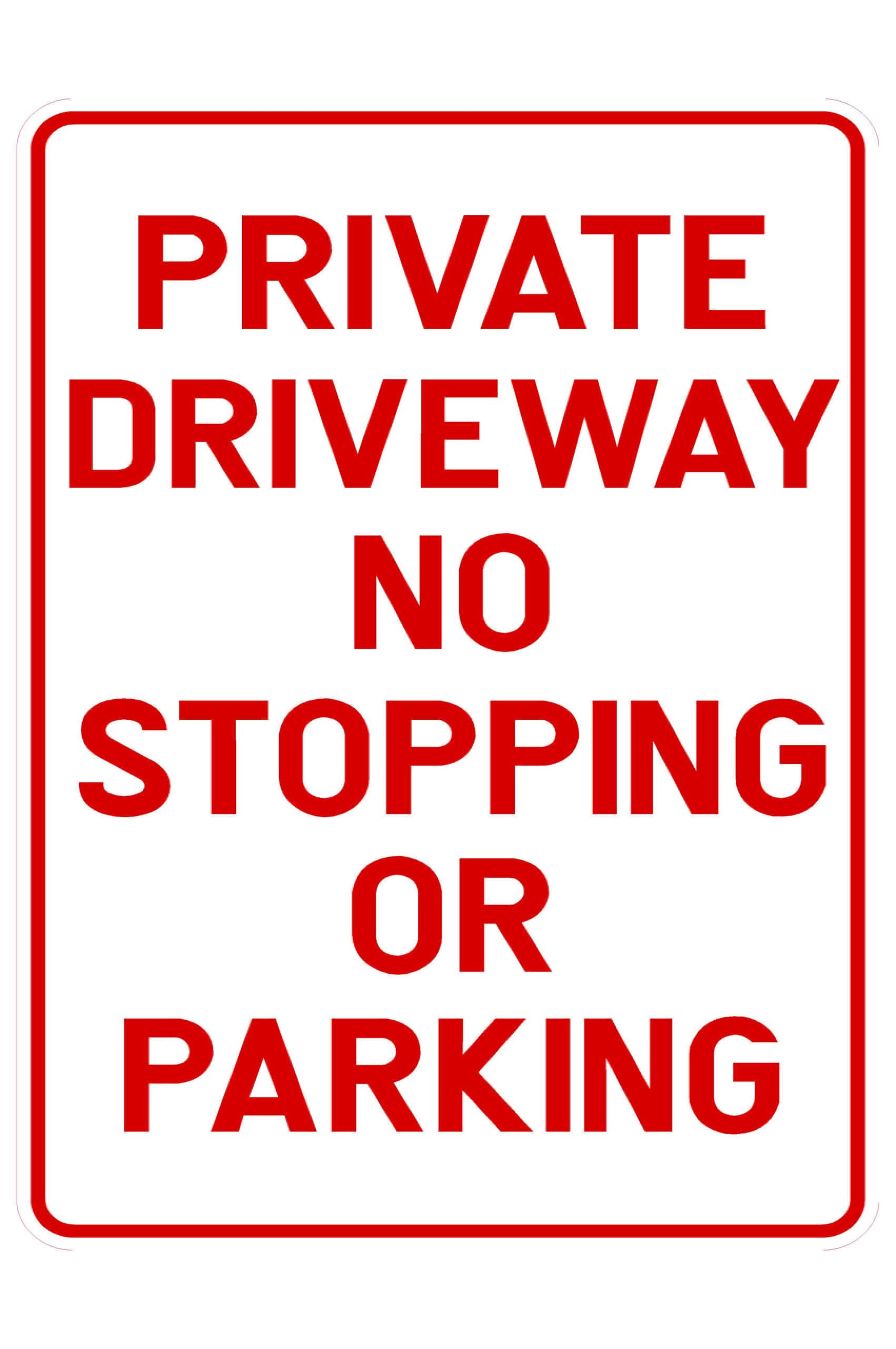 Private Driveway No Stopping Or Parking Parking Signs Metal Tin Sign 8 x 12 inch for Industrial & Commercial