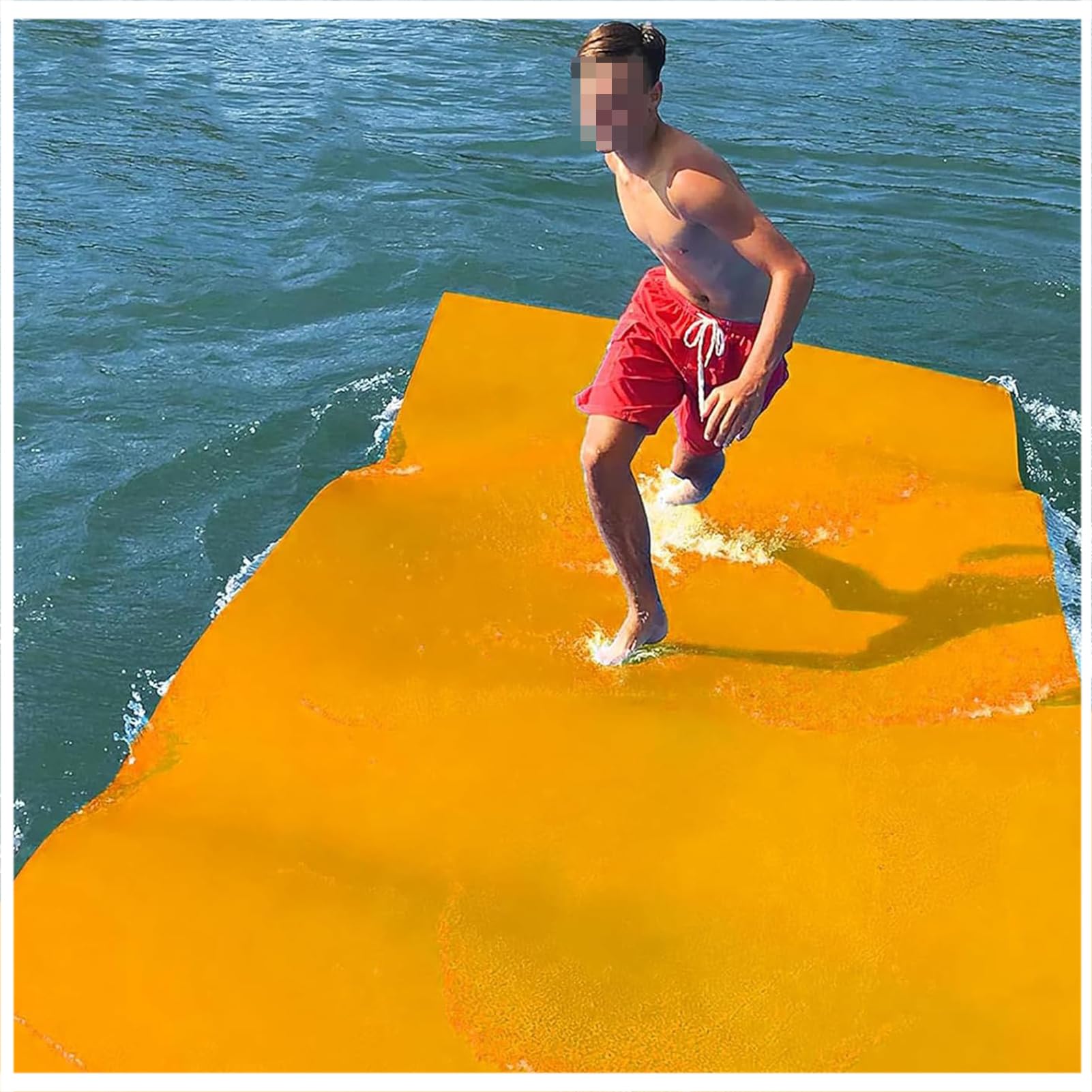 Tappetino galleggiante per lago, oceano, piscina, 3 strati di schiuma XPE antistrappo, ideale per 1-8 adulti, perfetto per barca, divertimento in spiaggia e relax all'aperto