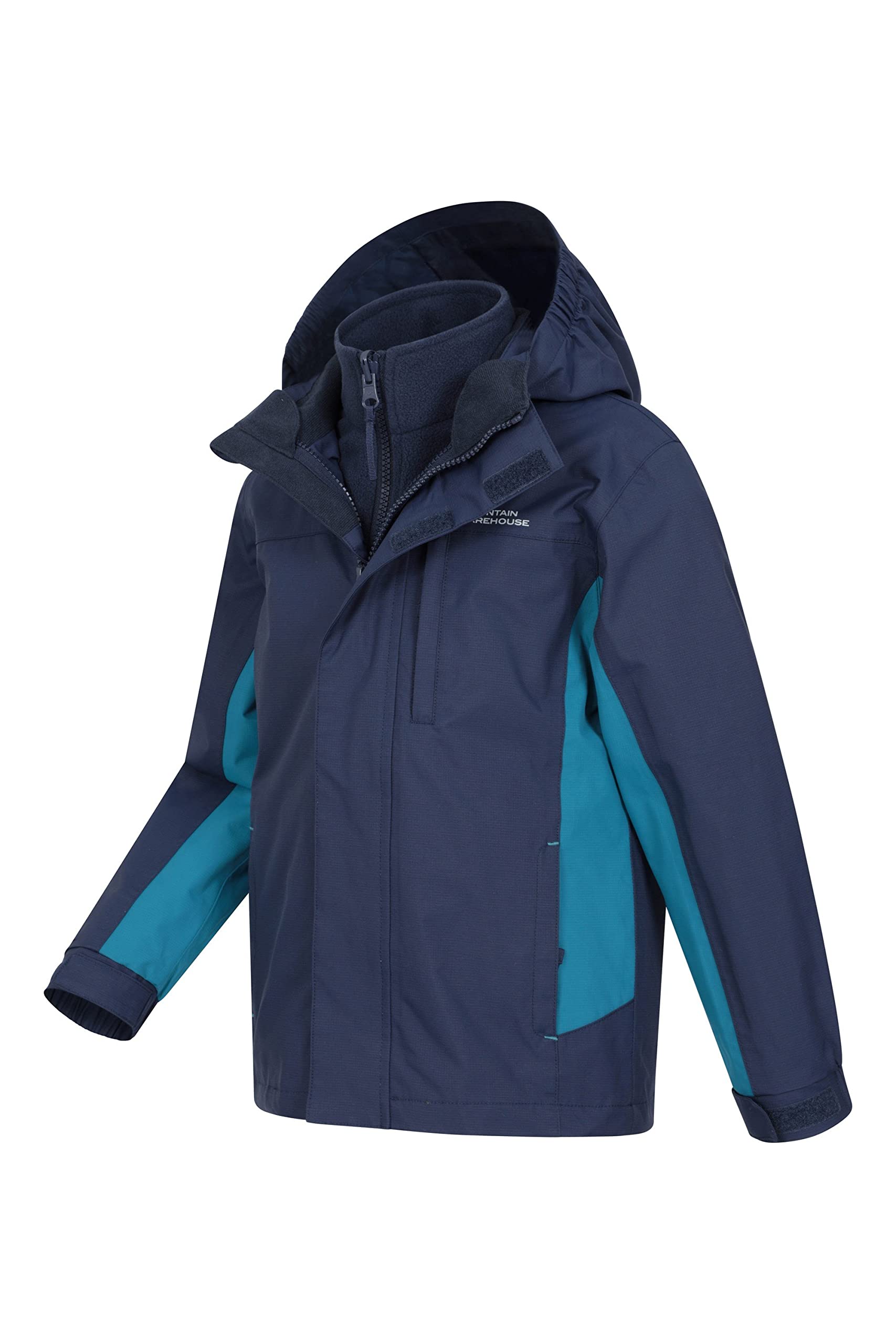 Mountain Warehouse Veste Enfant Fille Garçon 3 en 1 Intérieur Polaire Amovible Capuche Cannonball