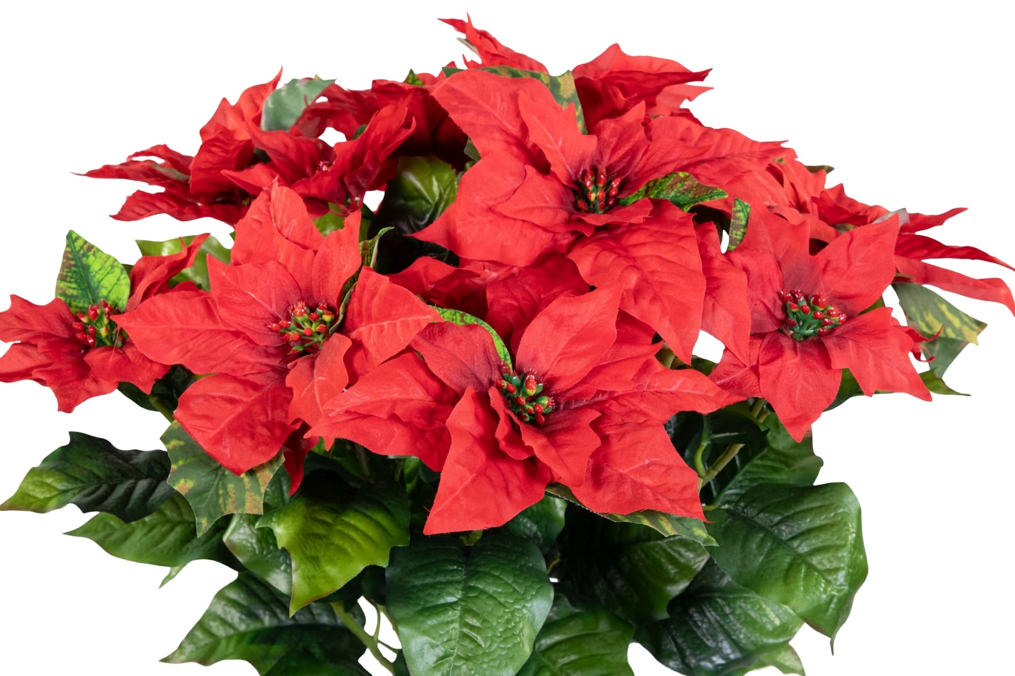 Seidenblumen Roß Weihnachtsstern 65x60cm im Topf rot PM künstliche Pflanzen Blumen Kunstpflanzen Kunstblumen Poinsettie