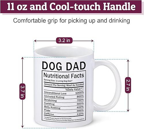 Miniatura 4 de Taza de perro personalizada para papá, taza de perro personalizada con nombre de foto de mascota, tazas de café para perros para hombres, taza