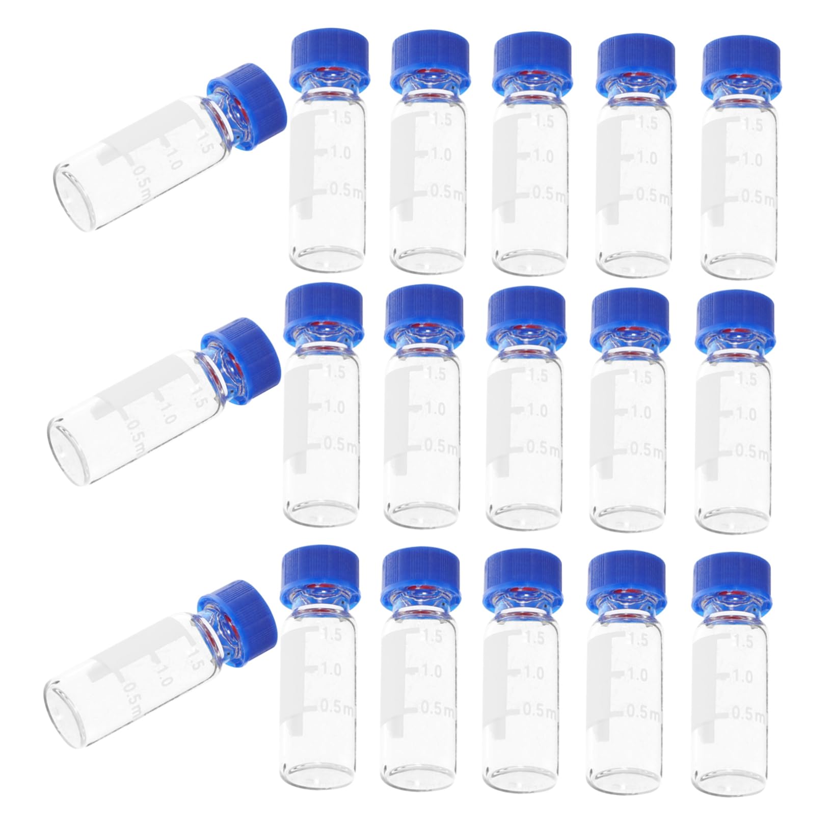 Mobestech 5 Sets Glasflaschen Mit Verschluss 2 Ml Glasfläschchen Probenfläschchen Labor Auslaufsicheres Design 100 Stück * 5
