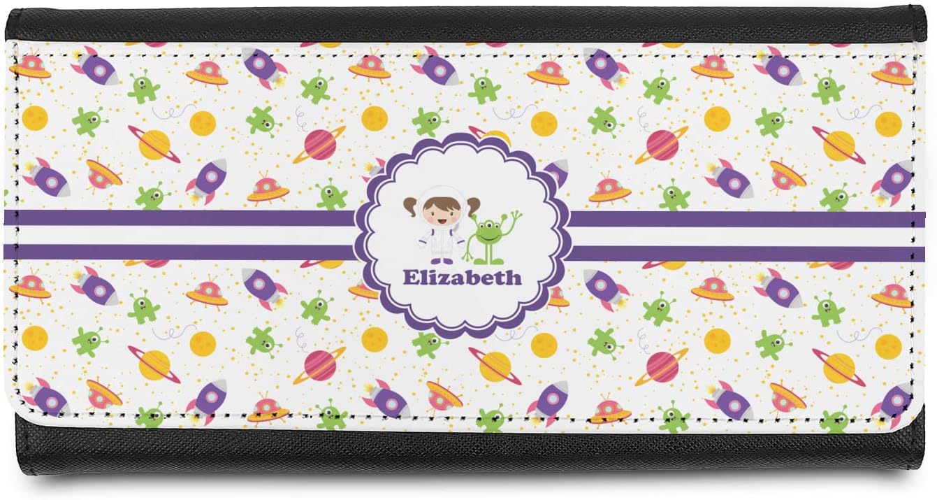 Personalized Girls Space Themed Leatherette Ladies Wallet