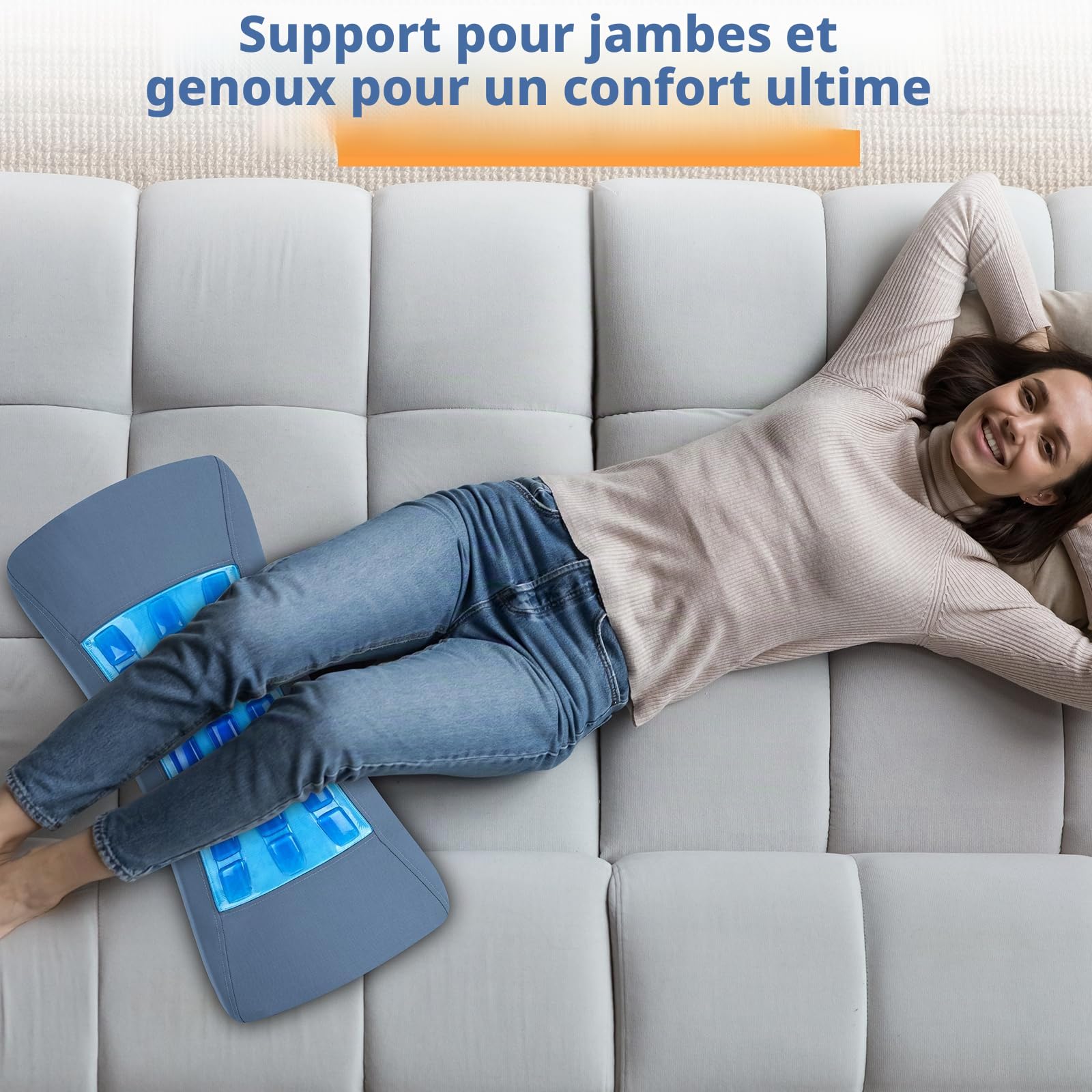 Hydomi Oreiller de soutien lombaire pour lit, oreiller en mousse à mémoire de forme en gel rafraîchissant pour les douleurs dans le bas du dos, coussin de soutien lombaire ergonomique pour le sommeil,