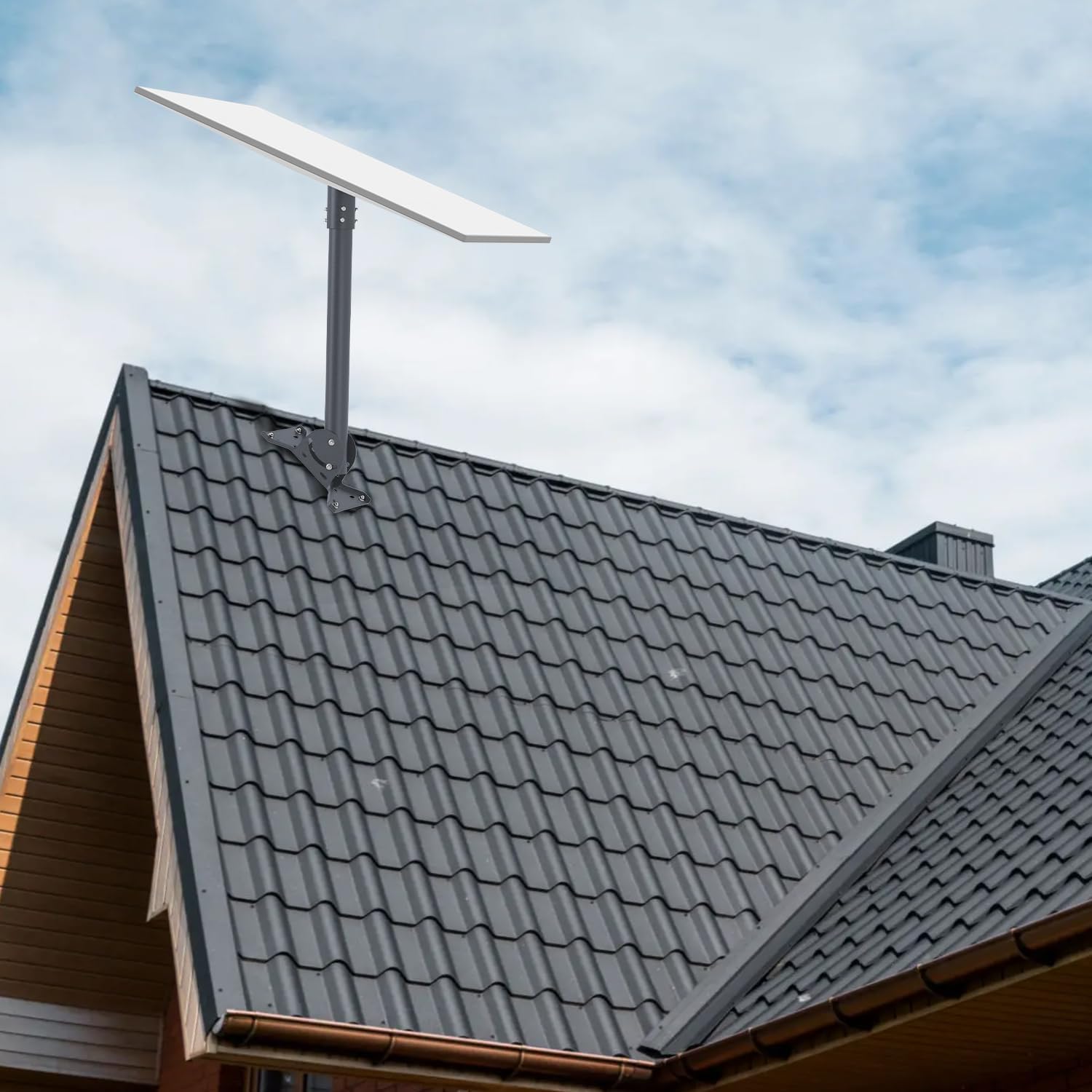 Starlink Gen3 Mounting Kit, Adjustable Starlink Bracket Set Straight Pipe, Mounting Kit with Starlink Pipe Adapter, Starlink Wall Mount, Starlink Pole Mount, for Starlink Devices(Gray)