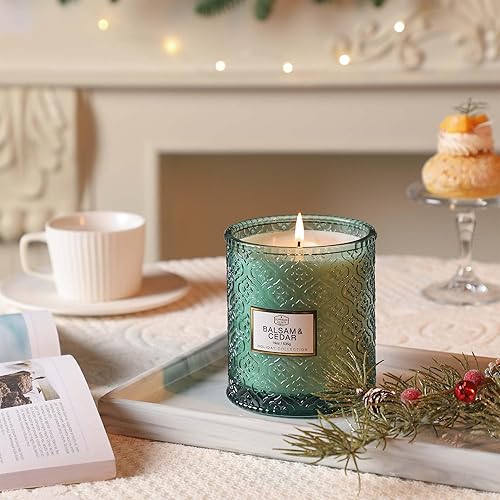 Miniatura 4 de Velas perfumadas grises rústicas, velas perfumadas de chimeneas ahumadas, velas grandes de 19 onzas para el hogar, velas perfumadas de lujo para